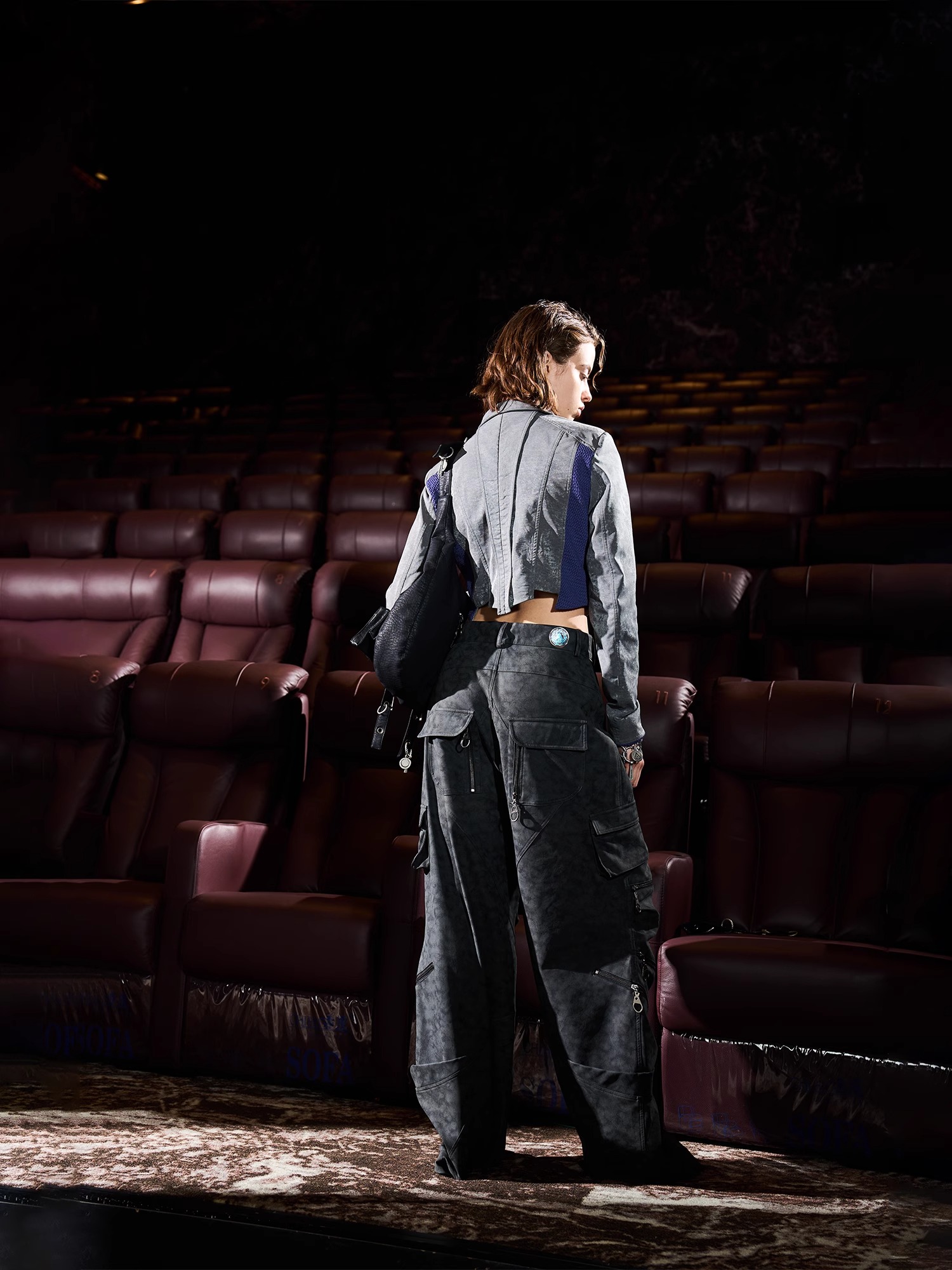 BORON ATOMS 24SS Workwear Textured Bombshell Leather Pants