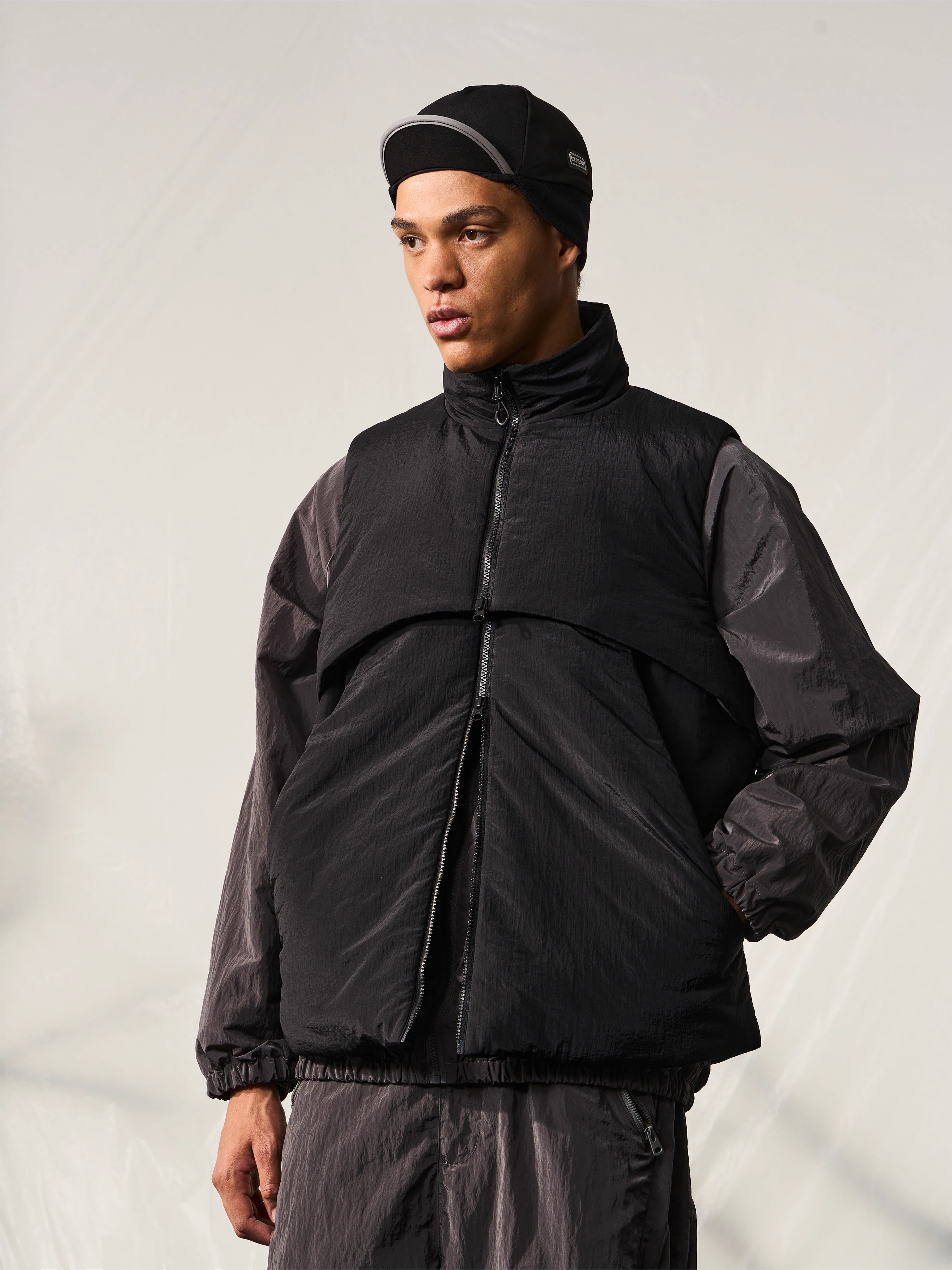 HALCYON 23AW Multi-layered Double Zipper New Shearling Vest