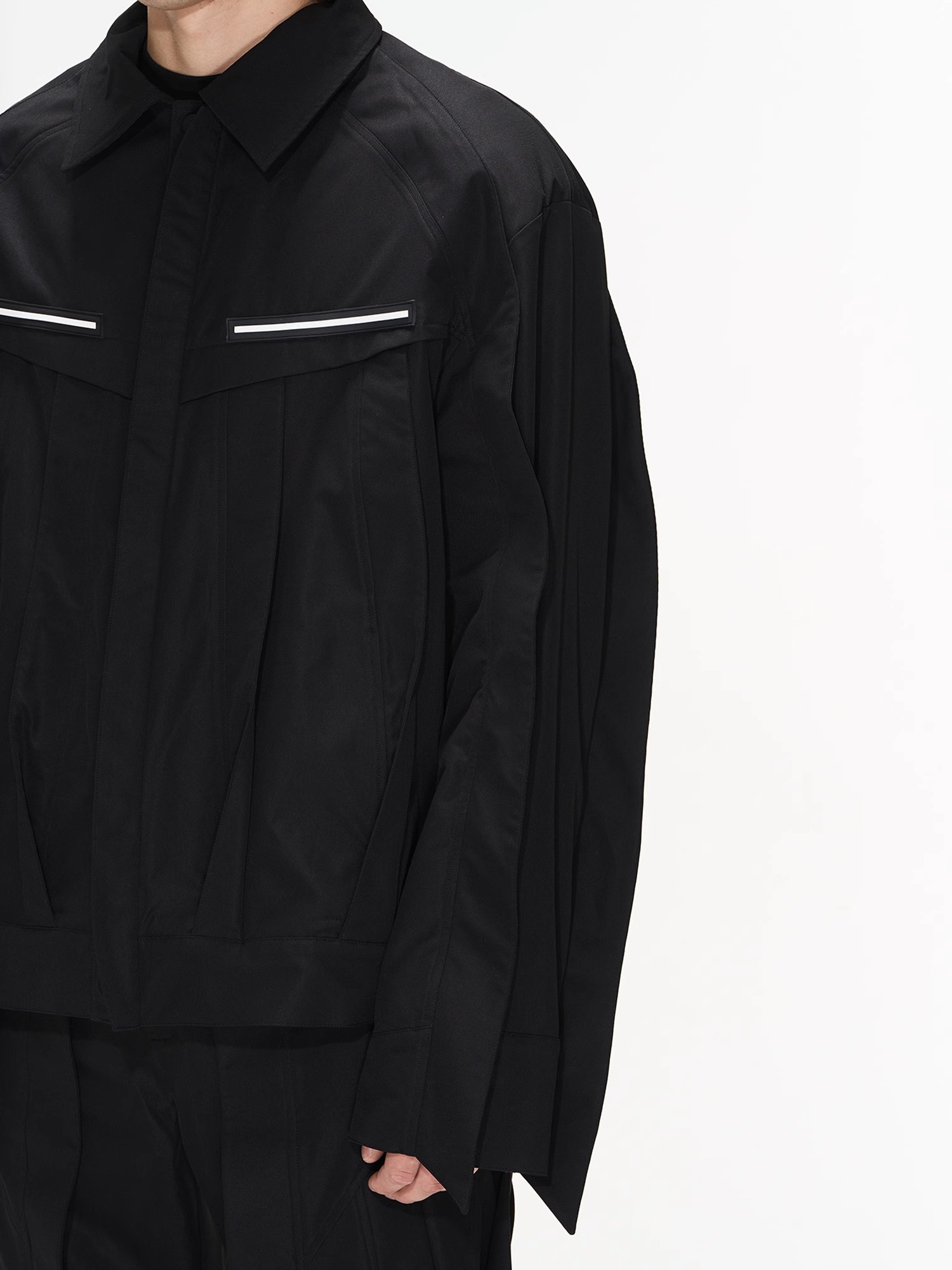 BLINDNOPLAN 23AW 纯色立体拼接翻领飞褊宽松秋季夹克外套