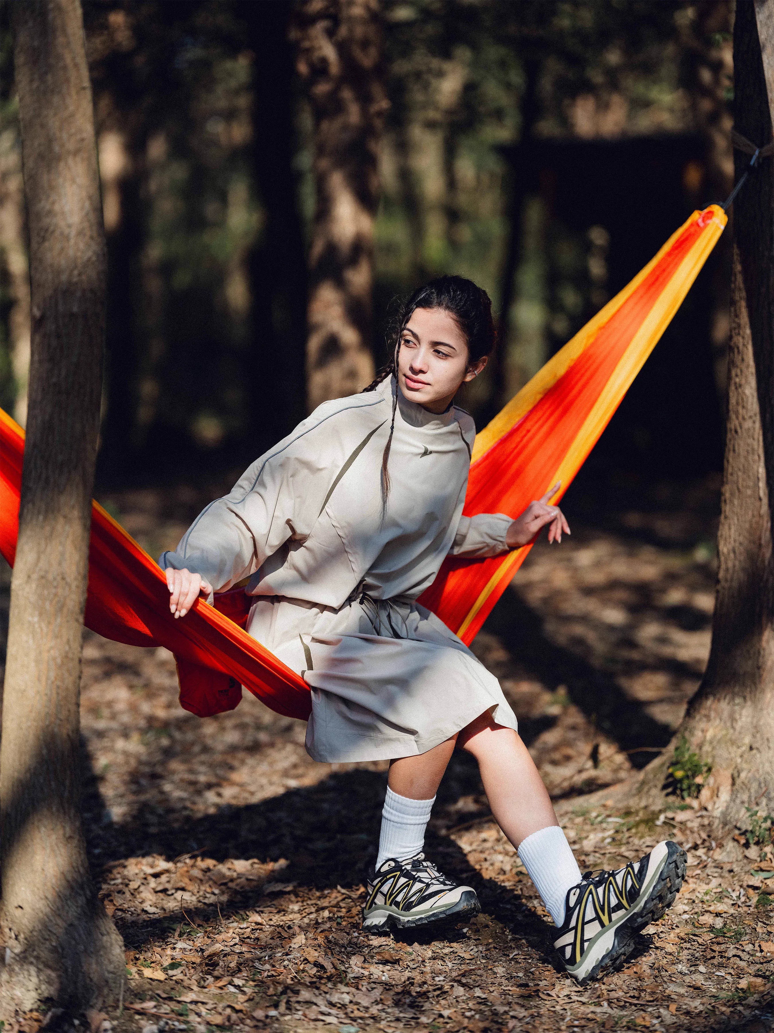 HALCYON 24SS Long-Sleeve Breathable Patchwork Dress