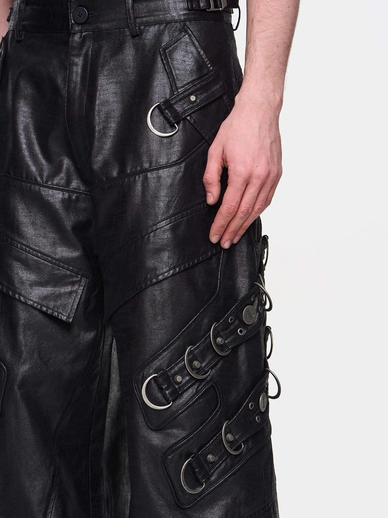 BLINDNOPLAN 24SS Heavy-duty Metal Trim Decorated Work Pants