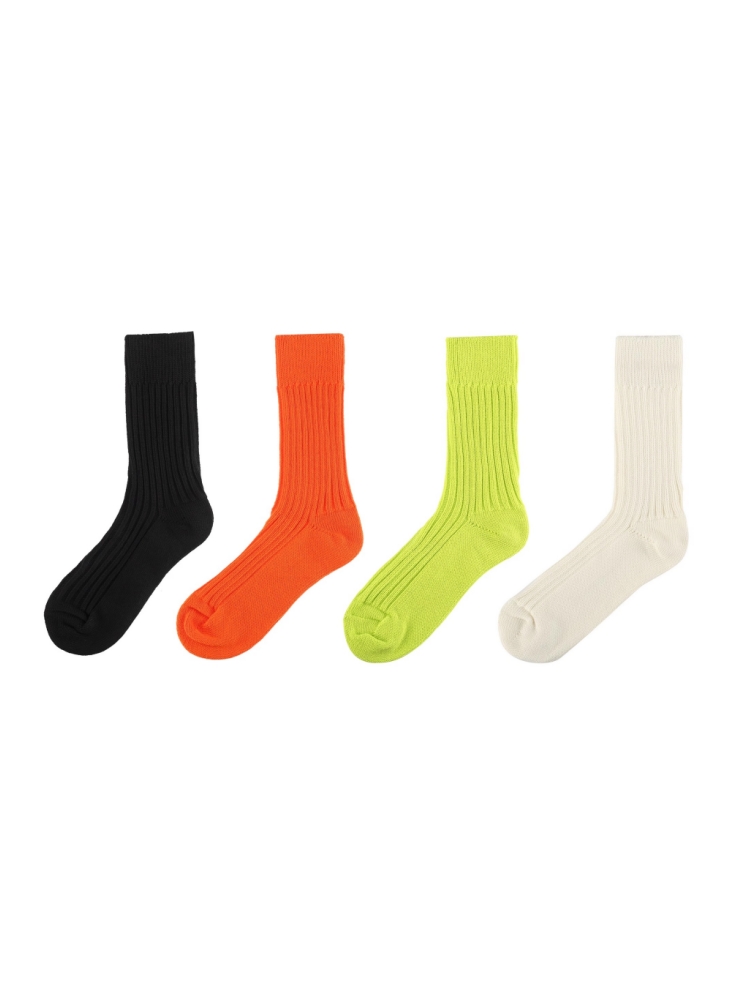 NormCoreMoment 19FW Pure Colored Cotton Blended Coarse Stockings