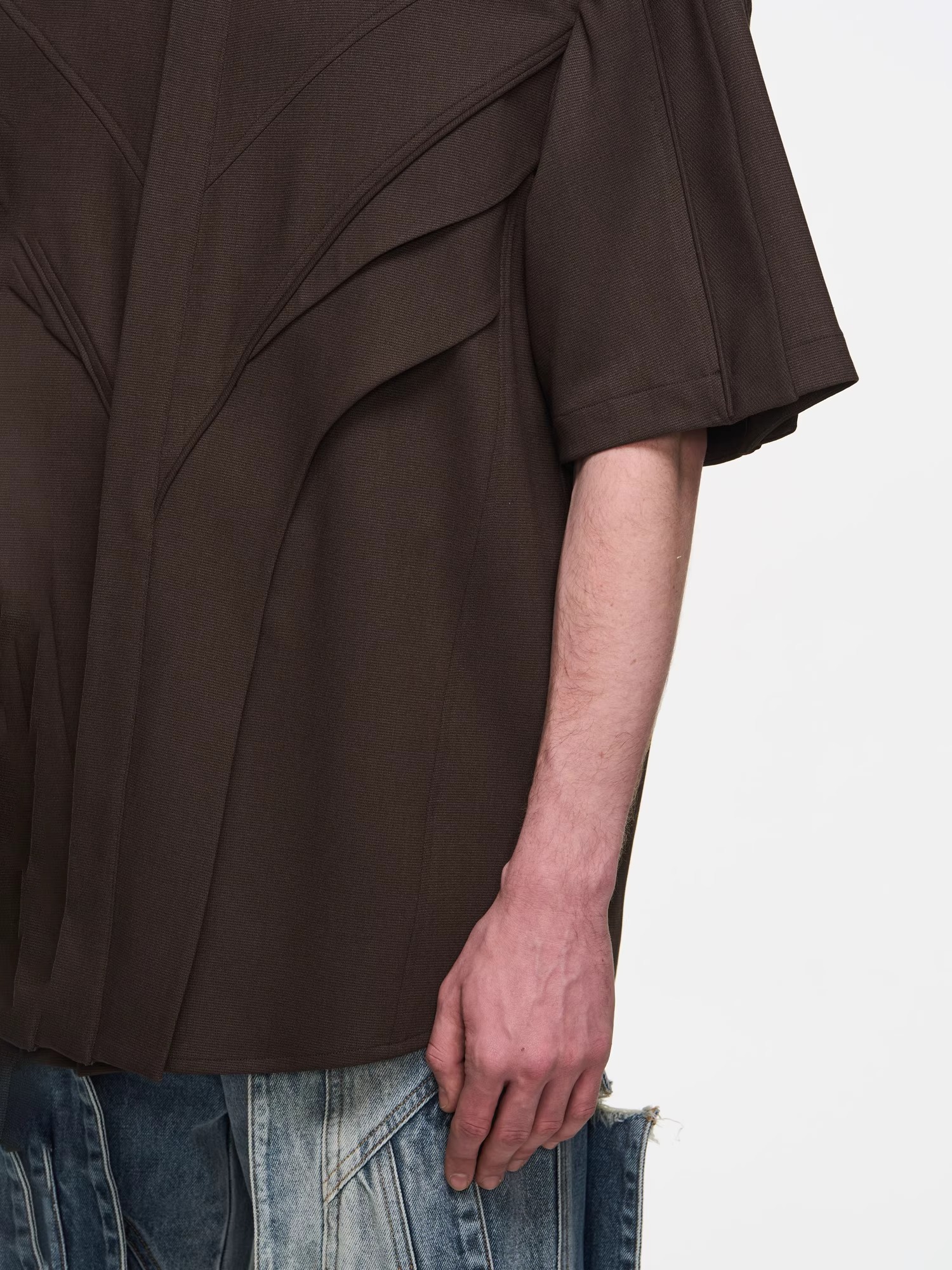 BLINDNOPLAN 24SS Sculptural Flap Short Sleeve Shirt