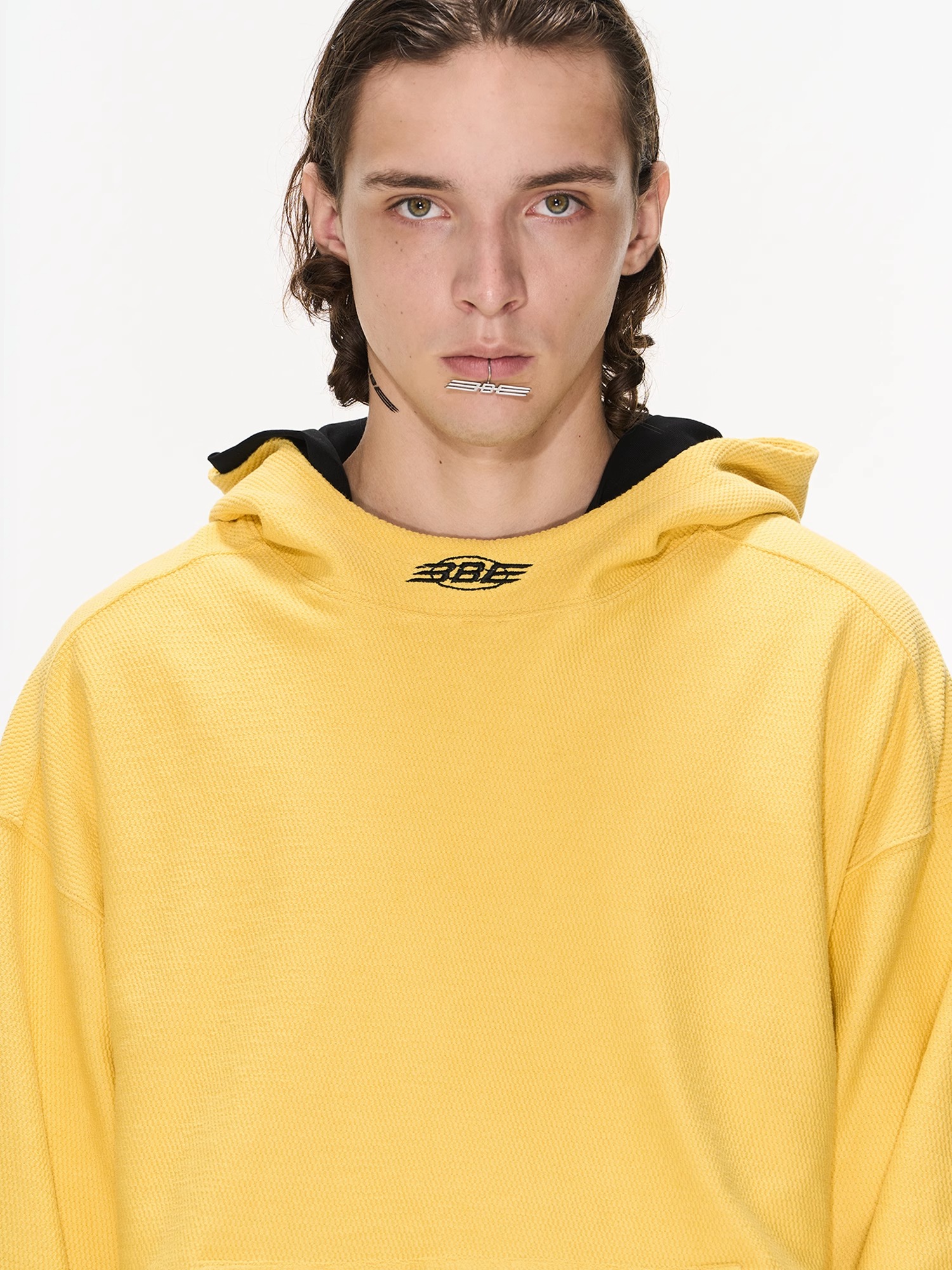 BLINDNOPLAN 23AW 异形态基础刺绣纯棉宽松连帽卫衣