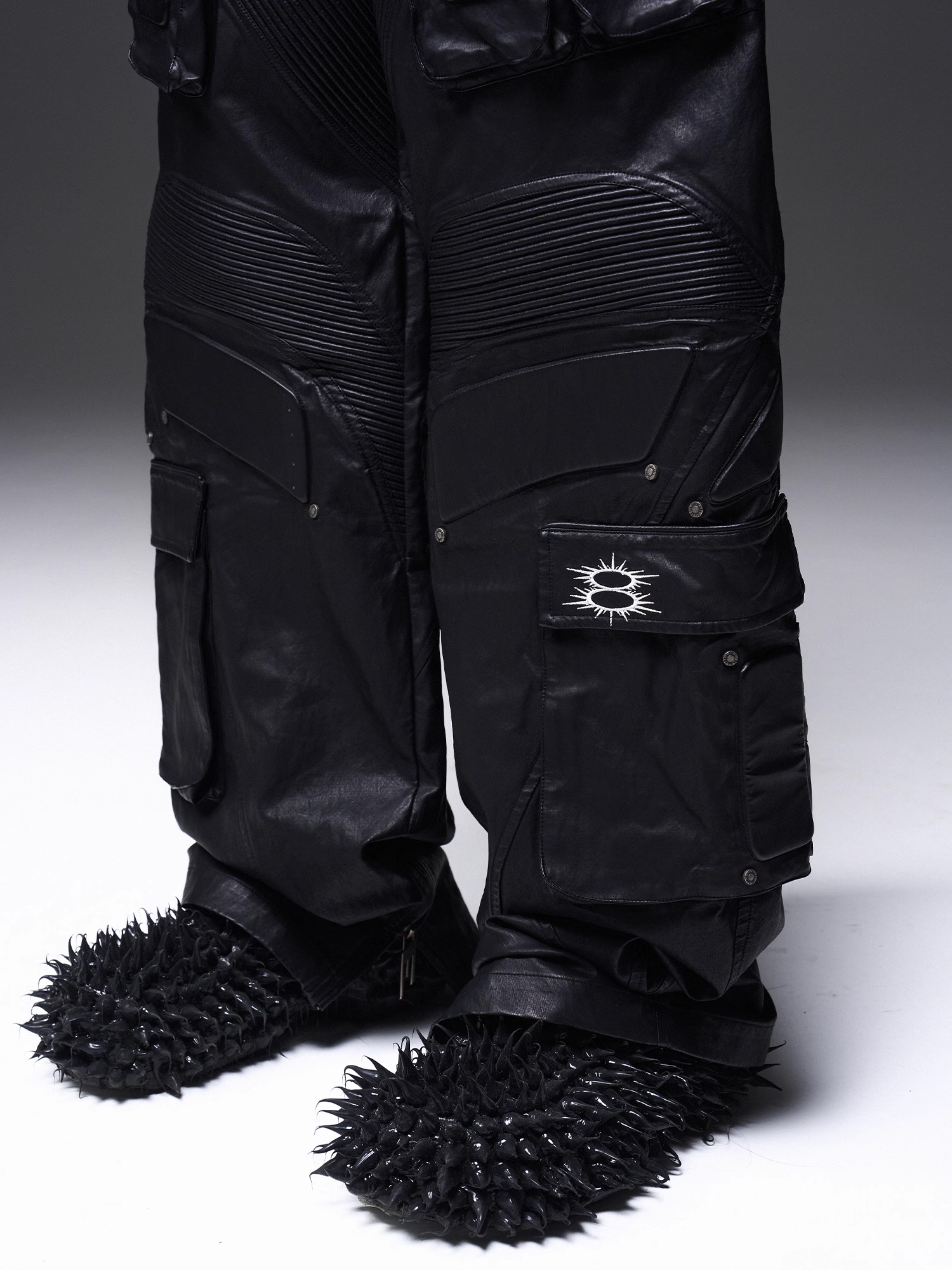 BLINDNOPLAN x BLACK8 Heavy-Duty Metal Racing Multi-Pocket Cargo Pants