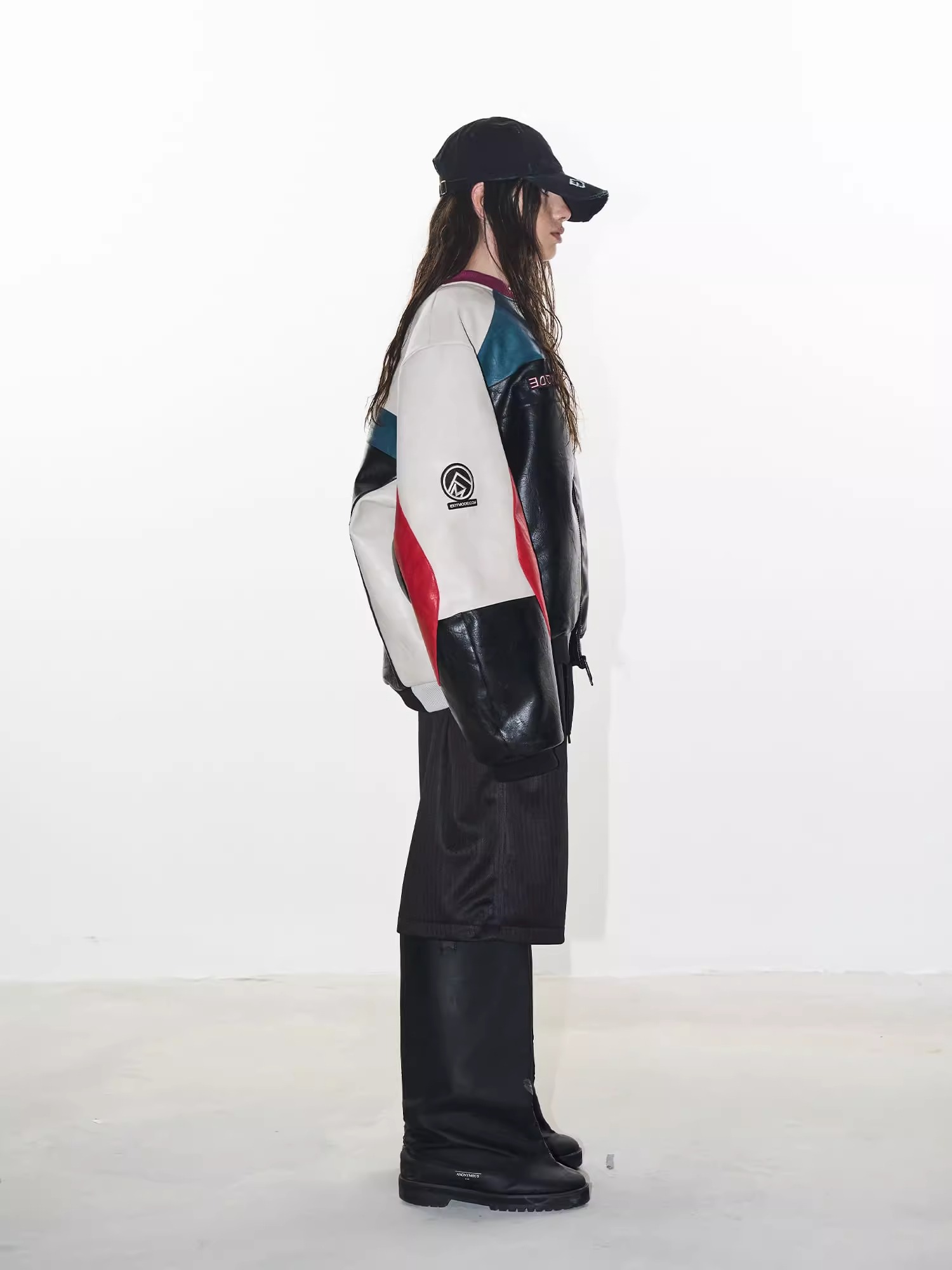 EXITMODE BY BLINDNOPLAN Color-Block Biker Cotton Jacket