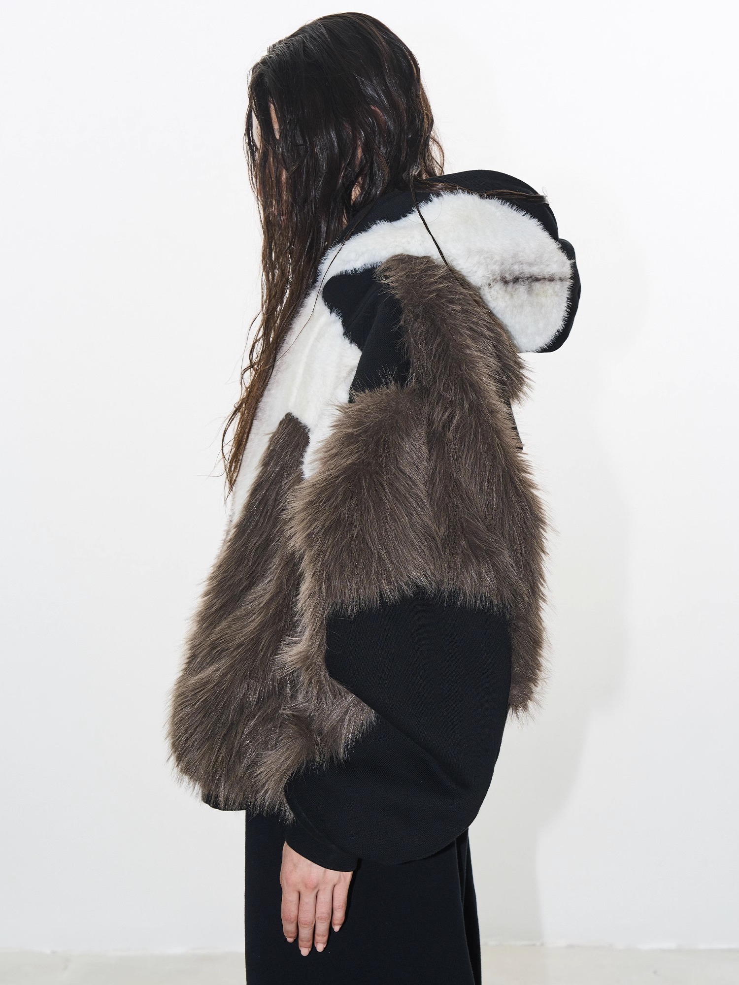 EXITMODE BY BLINDNOPLAN Color-Block Masked Fleece Jacket