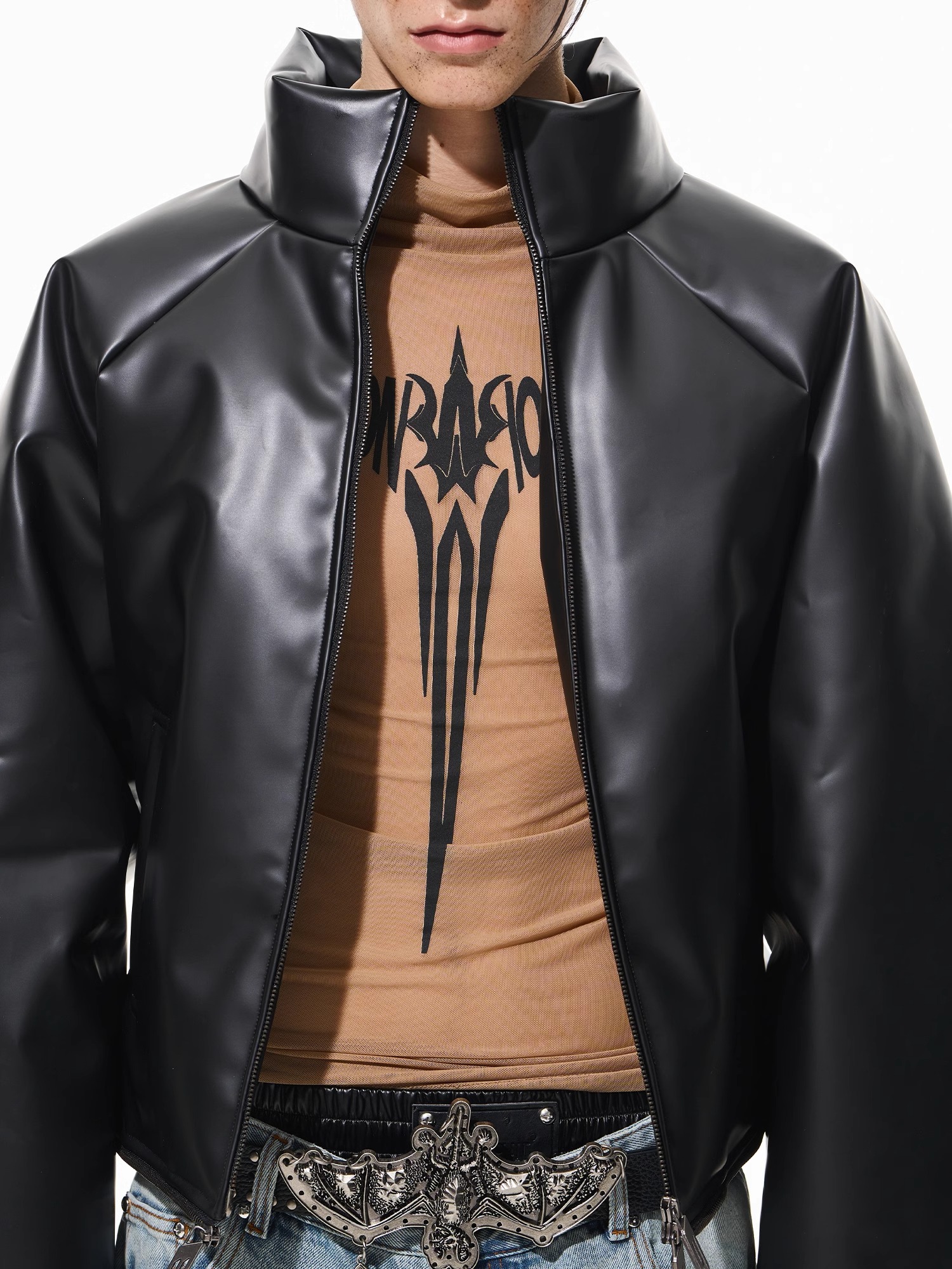 BLINDNOPLAN 24AW Special Coated Oversized Zipper Puffer Jacket