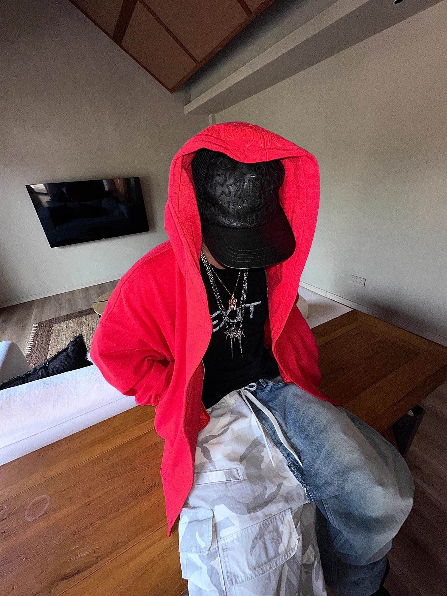 BLINDNOPLAN 24AW Sharp-Edged Logo Electroplated Zinc Alloy Rhinestone Necklace