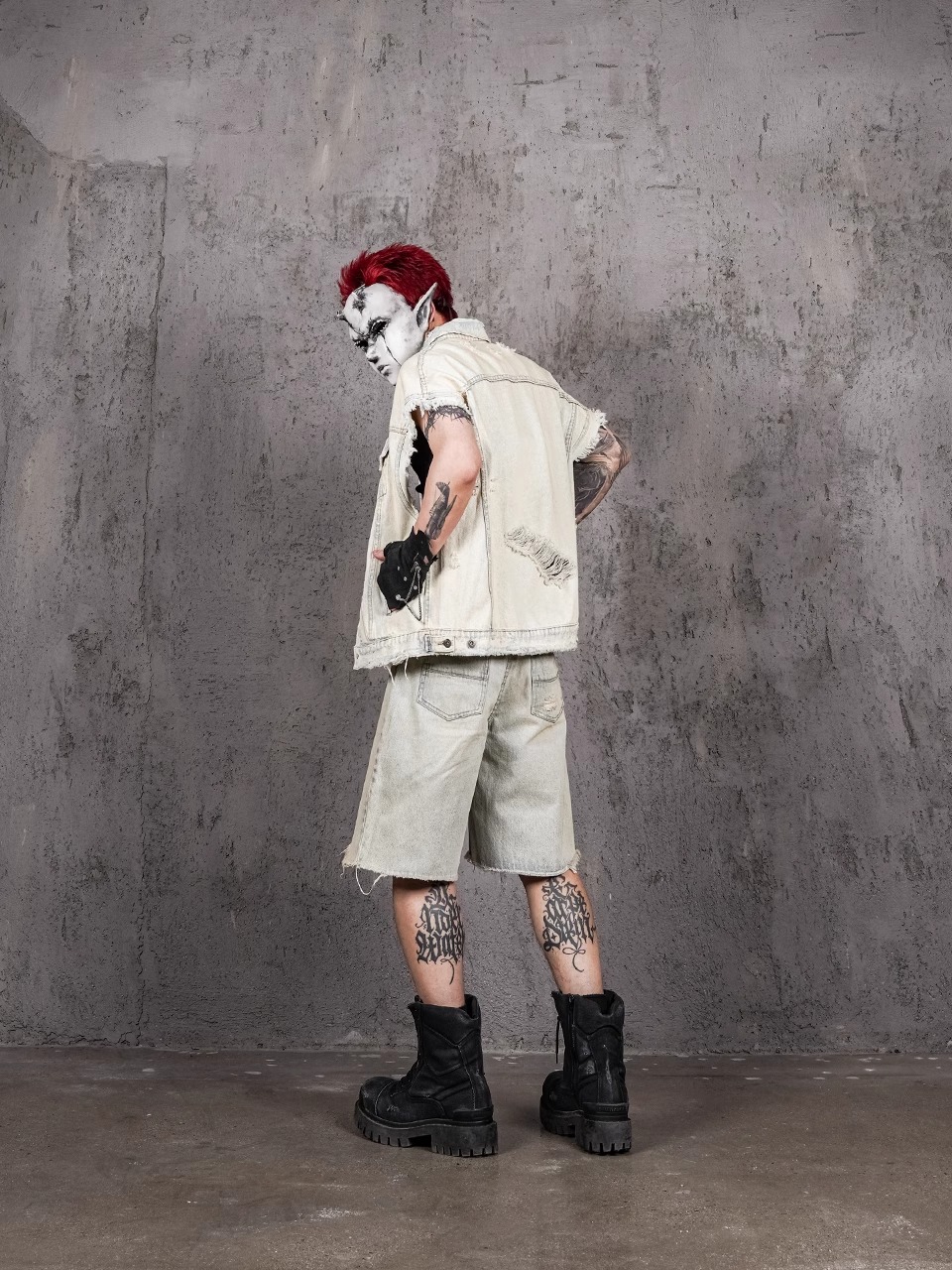 UNDERWATER Distressed Denim Vest