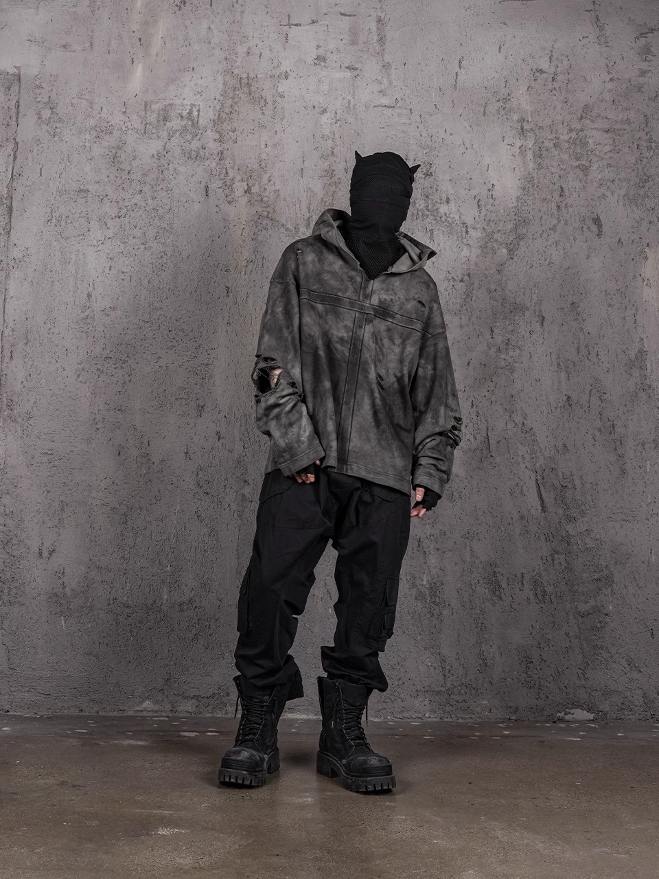 UNDERWATER Distressed Cross Hoodie