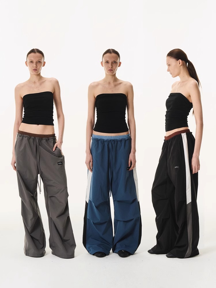 EXITMODE BY BLINDNOPLAN Retro Double-Waist Pleated Track Pants