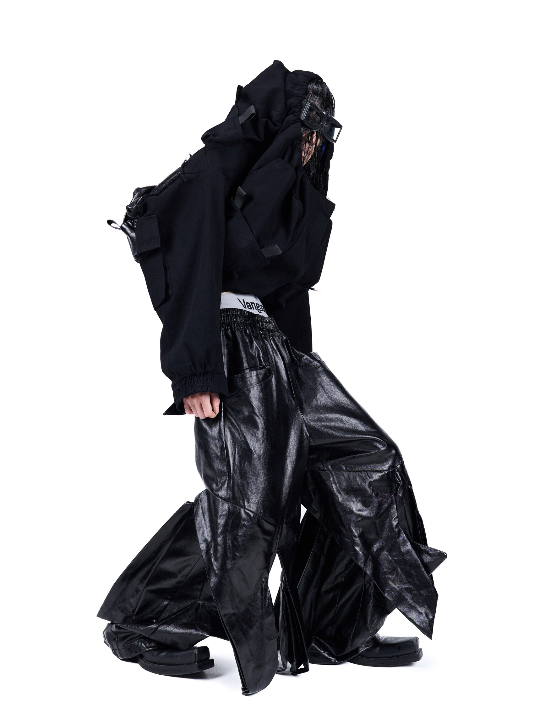 "Blade Array" Coated Deconstructed Pants