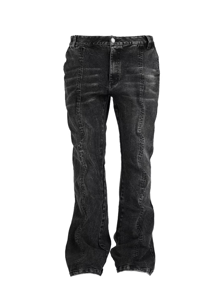 RVANGUARD 23AW Asymmetric Wire Twisted Distressed Jeans