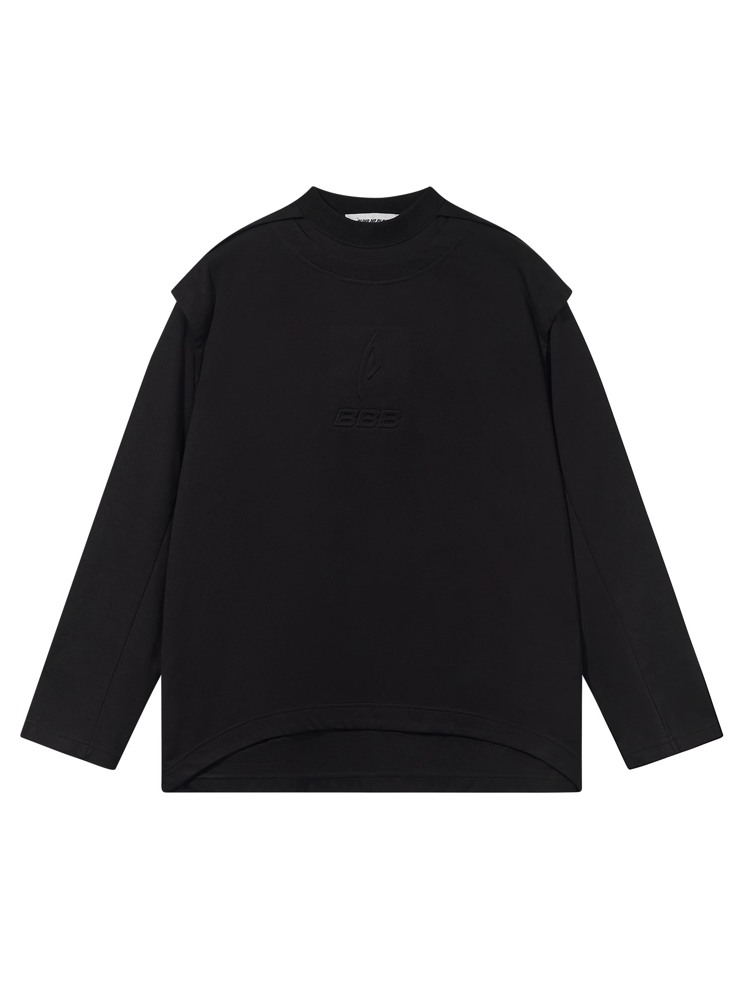 BLINDNOPLAN 24SS Embossed Mock Two-piece Long Sleeve T-shirt