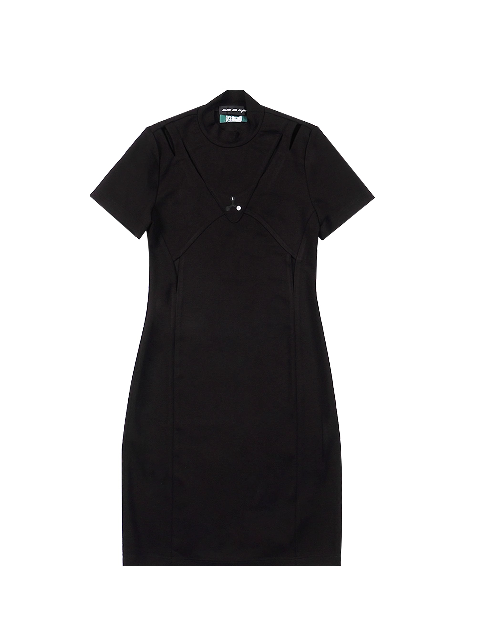 BORON ATOMS 23SS Hollow-out Embroidery Stand Collar Dress