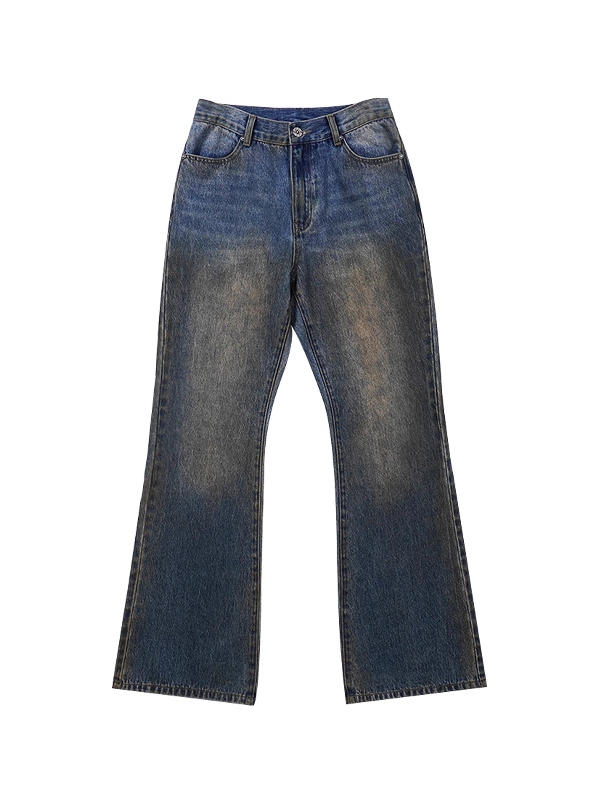 BORON ATOMS 23SS Mud Dyeing Washed Distressed Flared Jeans