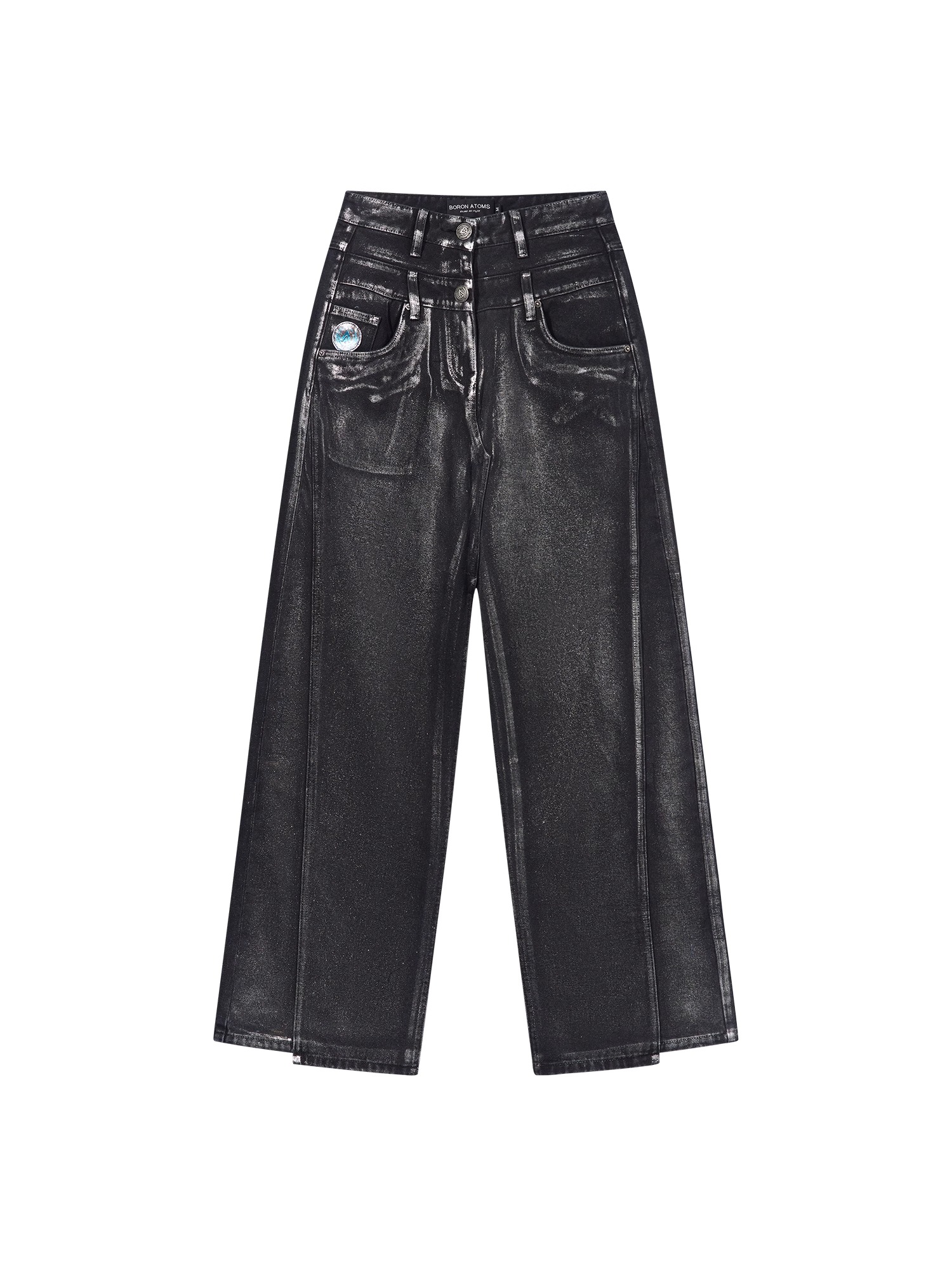 BORON ATOMS 24SS Misplaced Hot Drilling Distressed Denim Jeans