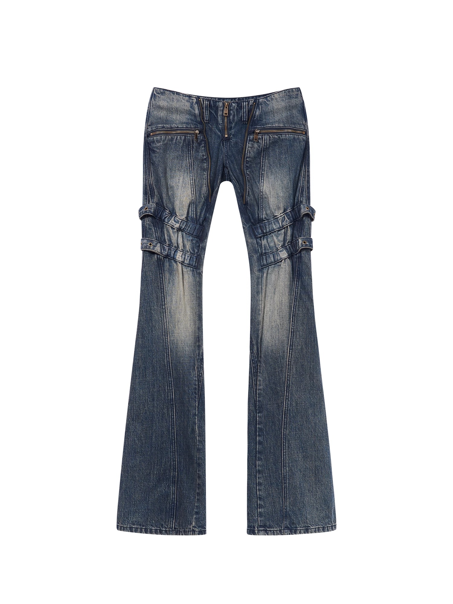 BORON ATOMS 24SS Lace-up Zippered Slim-fit Jeans