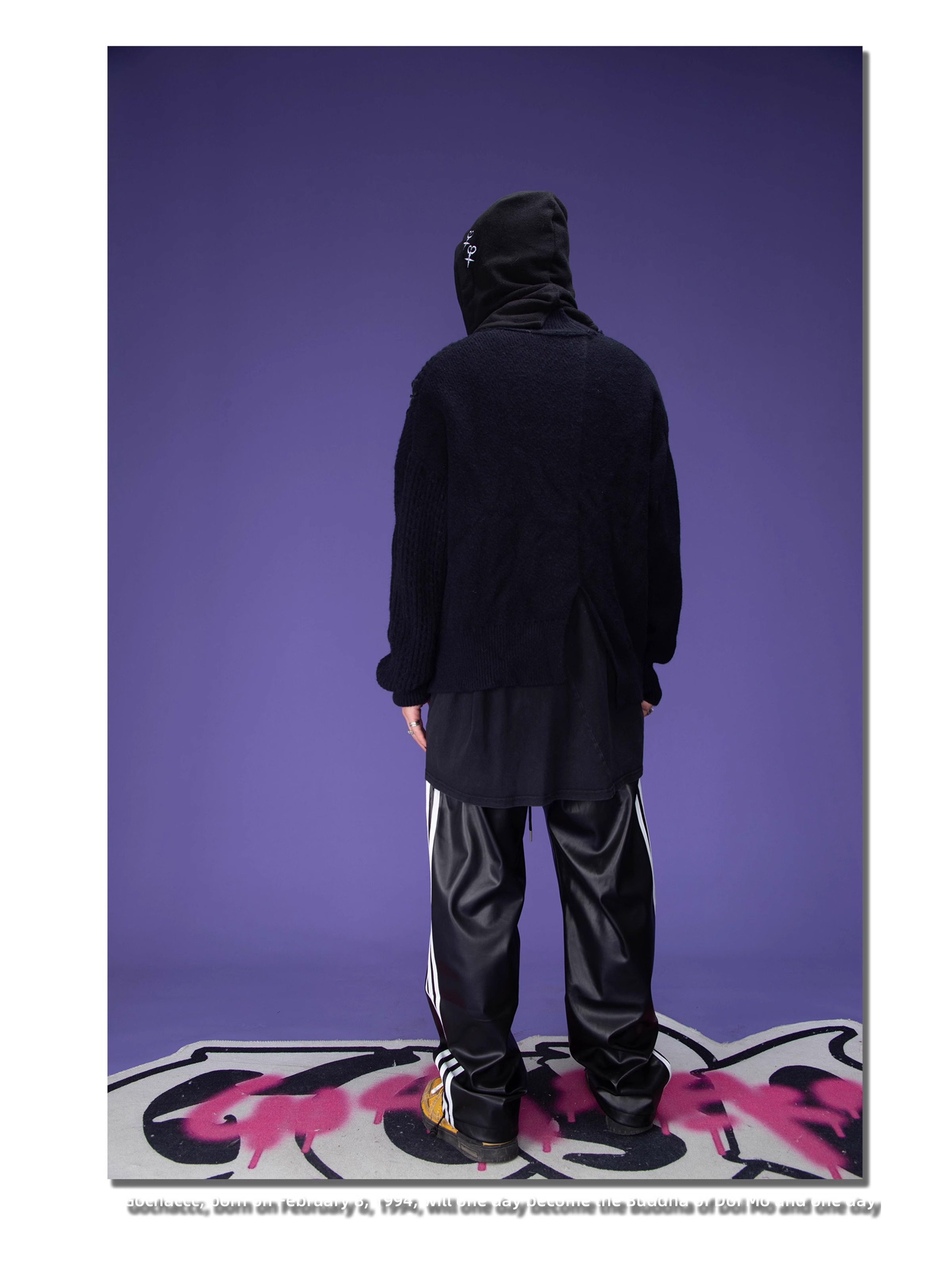 GOCHASKERO Tie Cord Patchwork Sweater