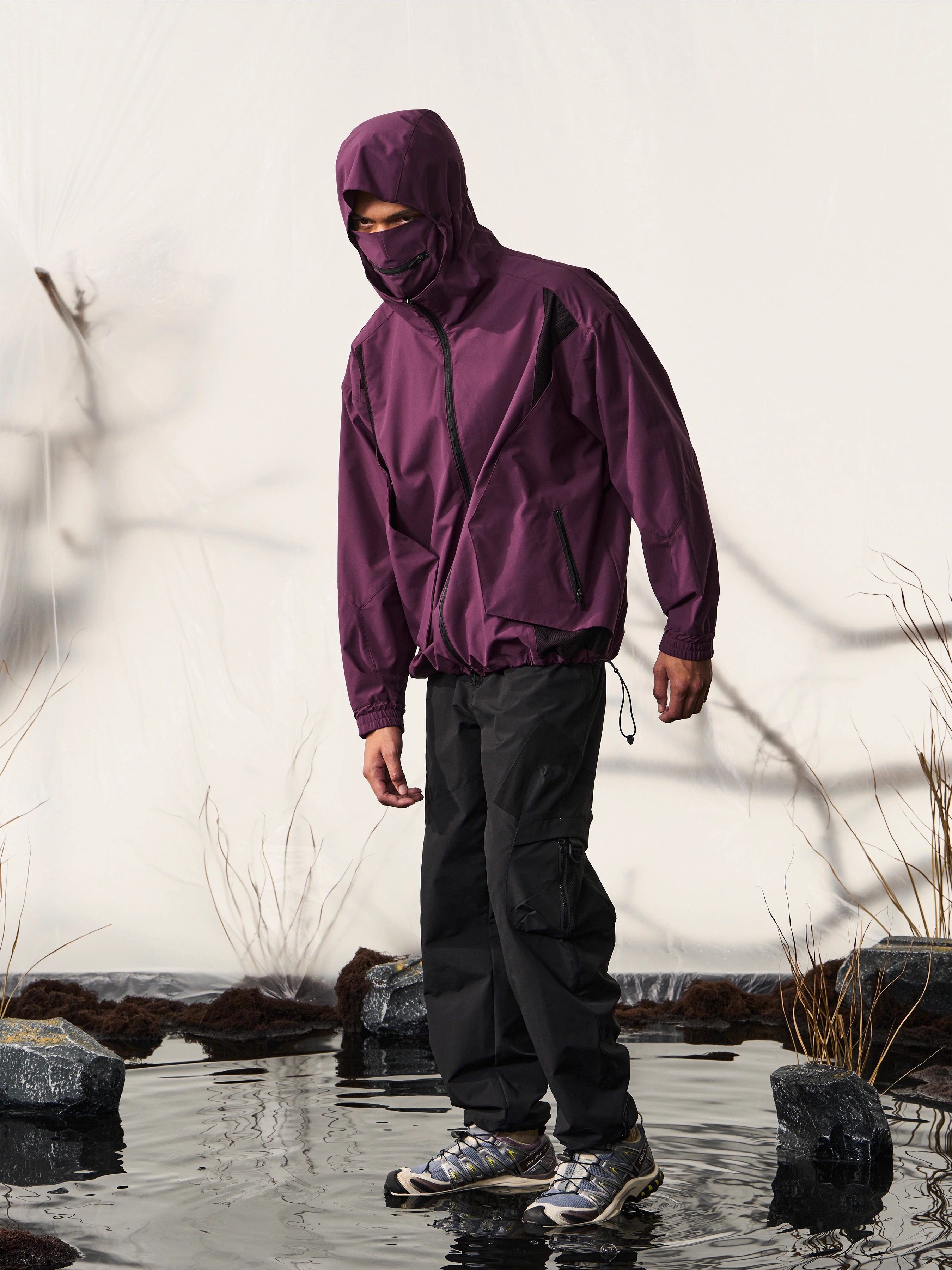 HALCYON 23AW Thread Woven Heterogeneous Patchwork Pants