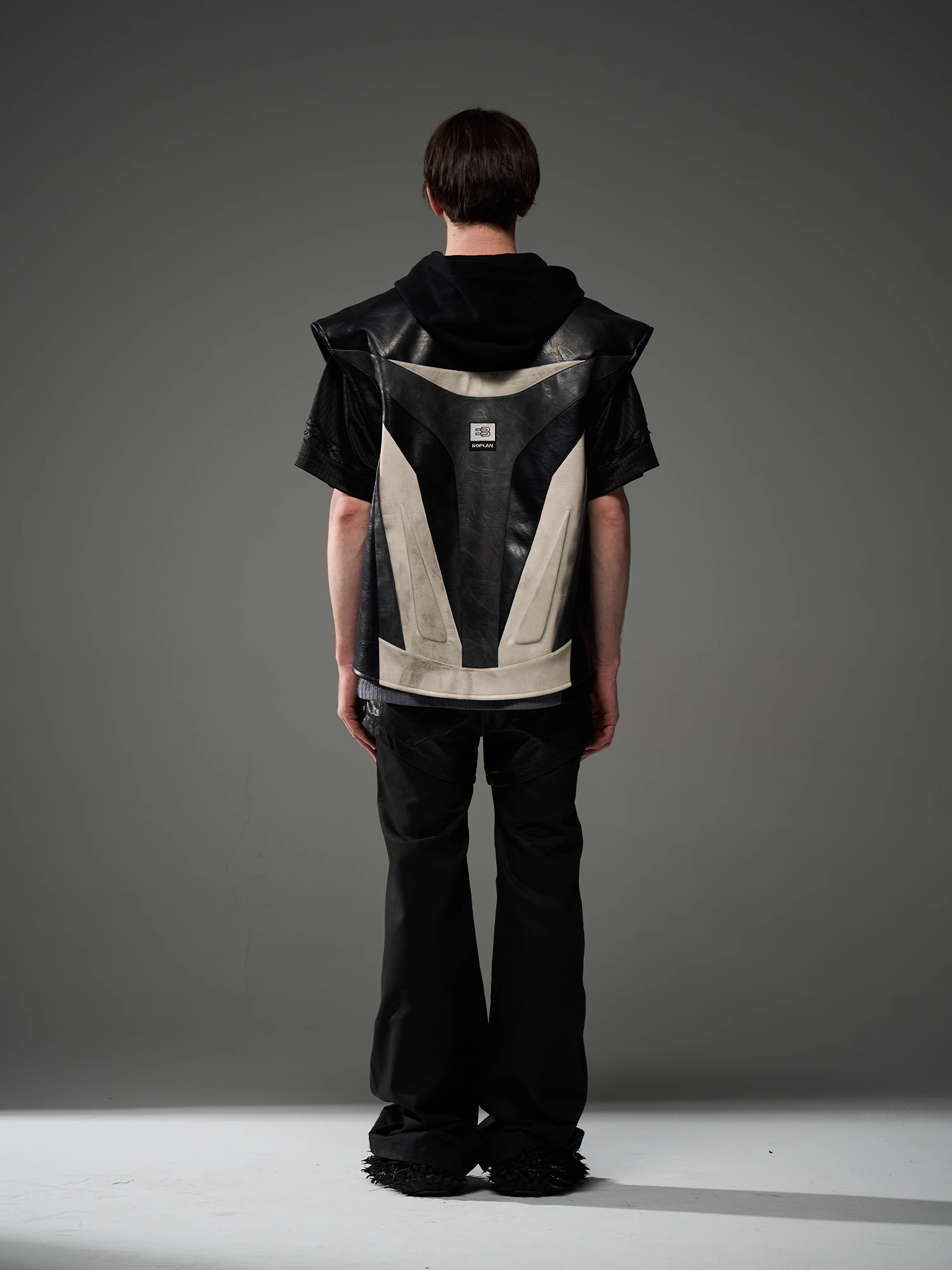 BLINDNOPLAN 24AW Heavy-Duty Colorblock Distressed Biker Vest