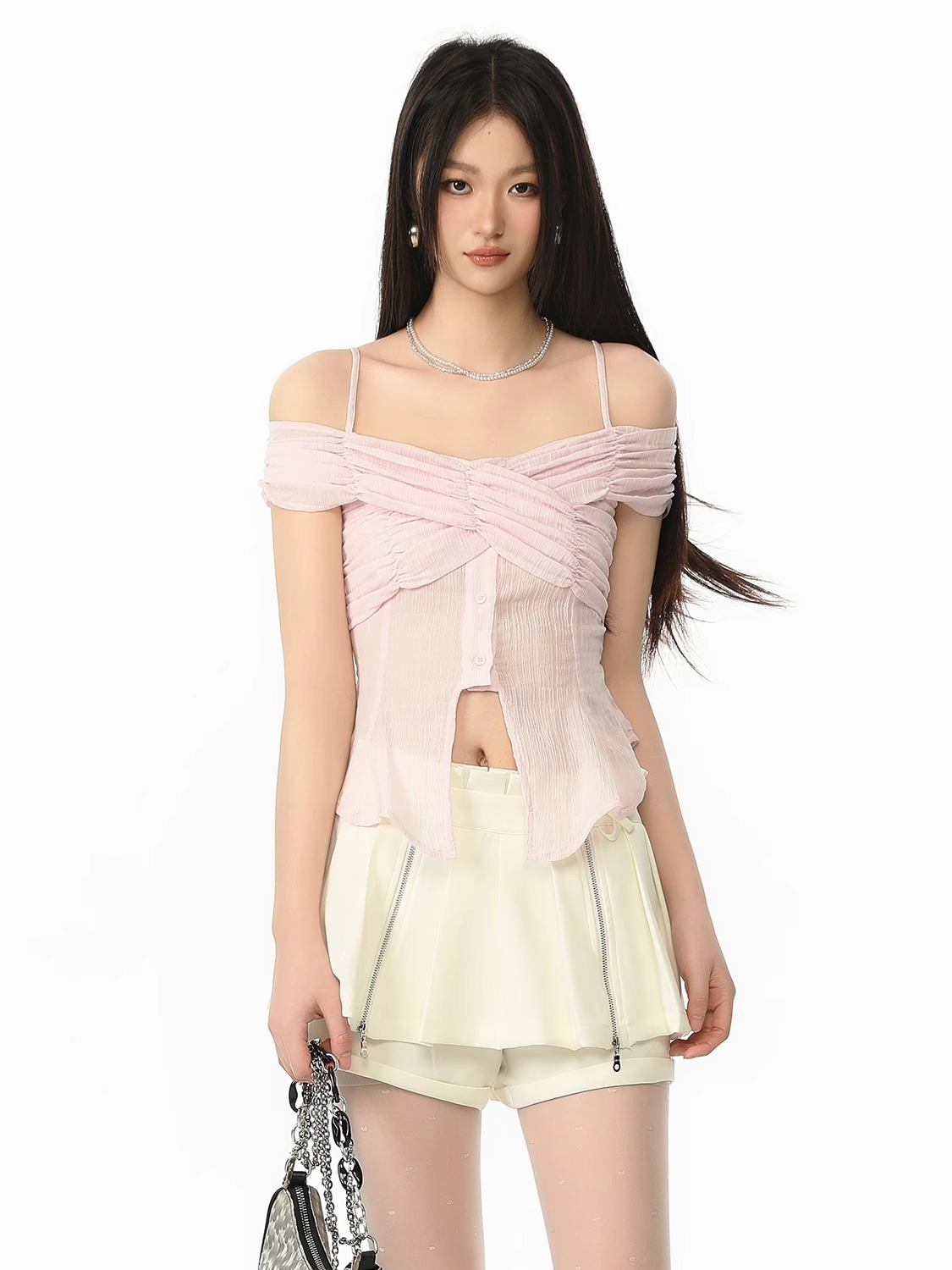 AUGENWEIDE 24SS Off-Shoulder Spaghetti Strap Tank Top