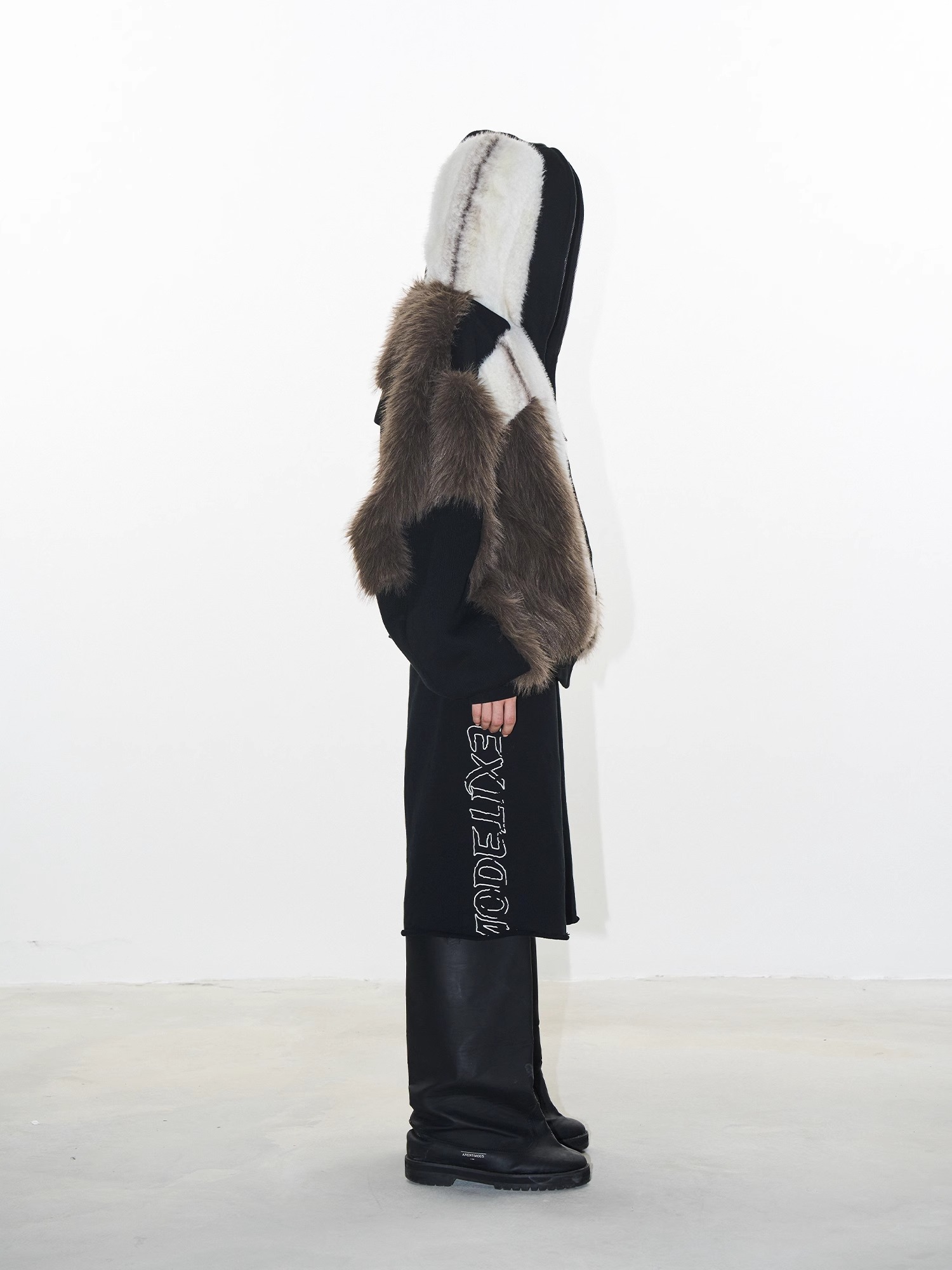 EXITMODE BY BLINDNOPLAN Color-Block Masked Fleece Jacket