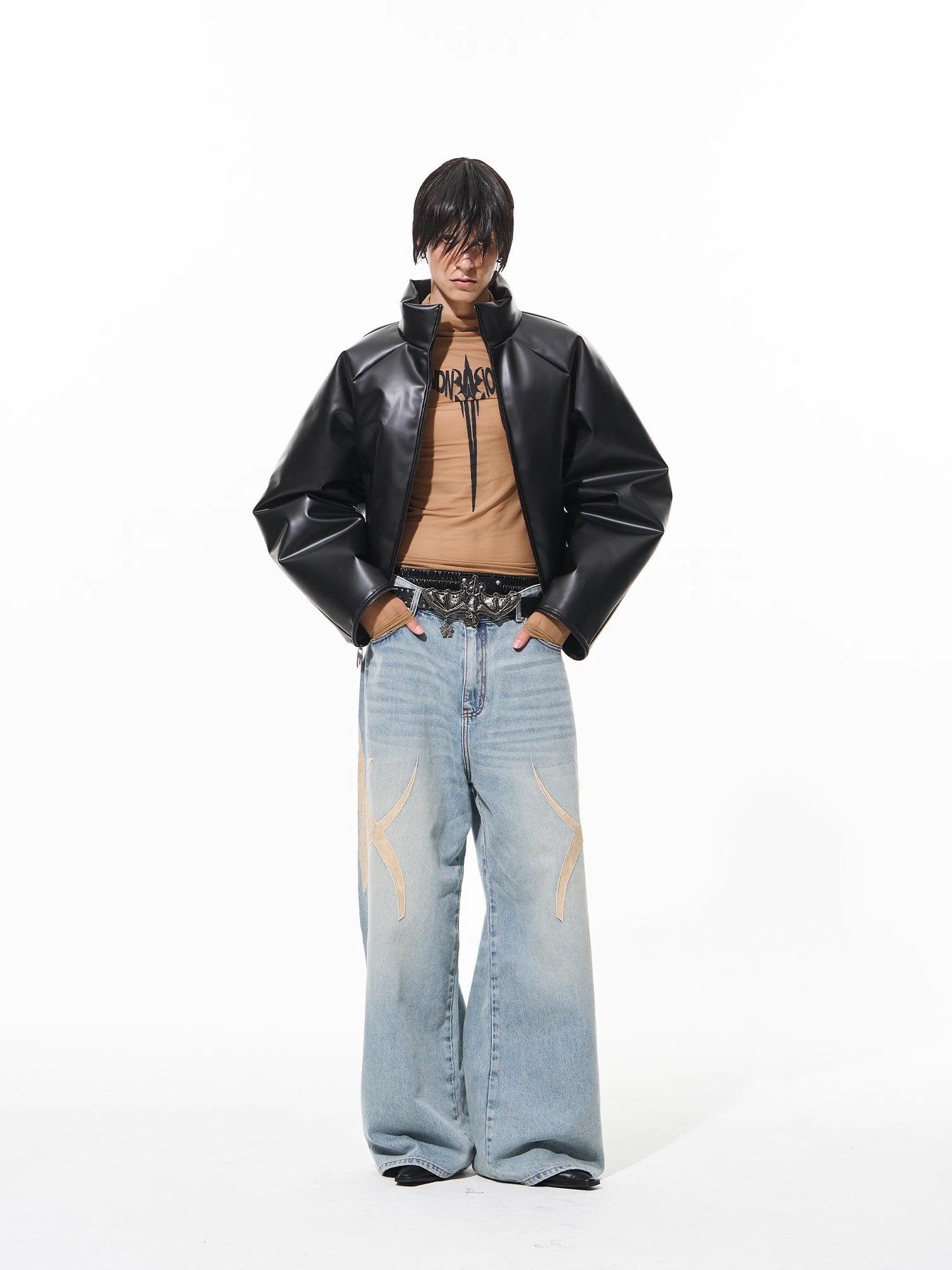 BLINDNOPLAN 24AW Special Coated Oversized Zipper Puffer Jacket