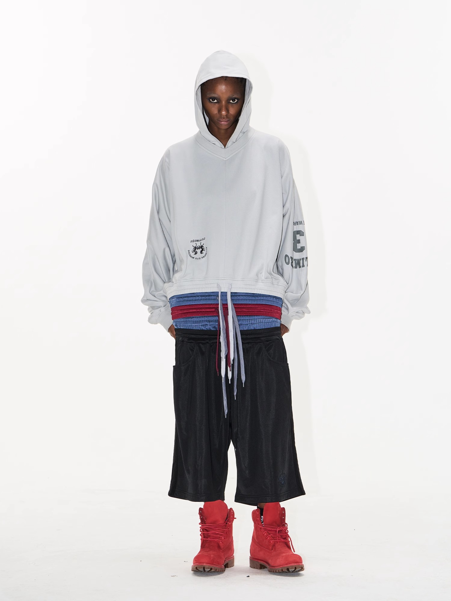EXITMODE BY BLINDNOPLAN Multi-Layered Waistband Hoodie