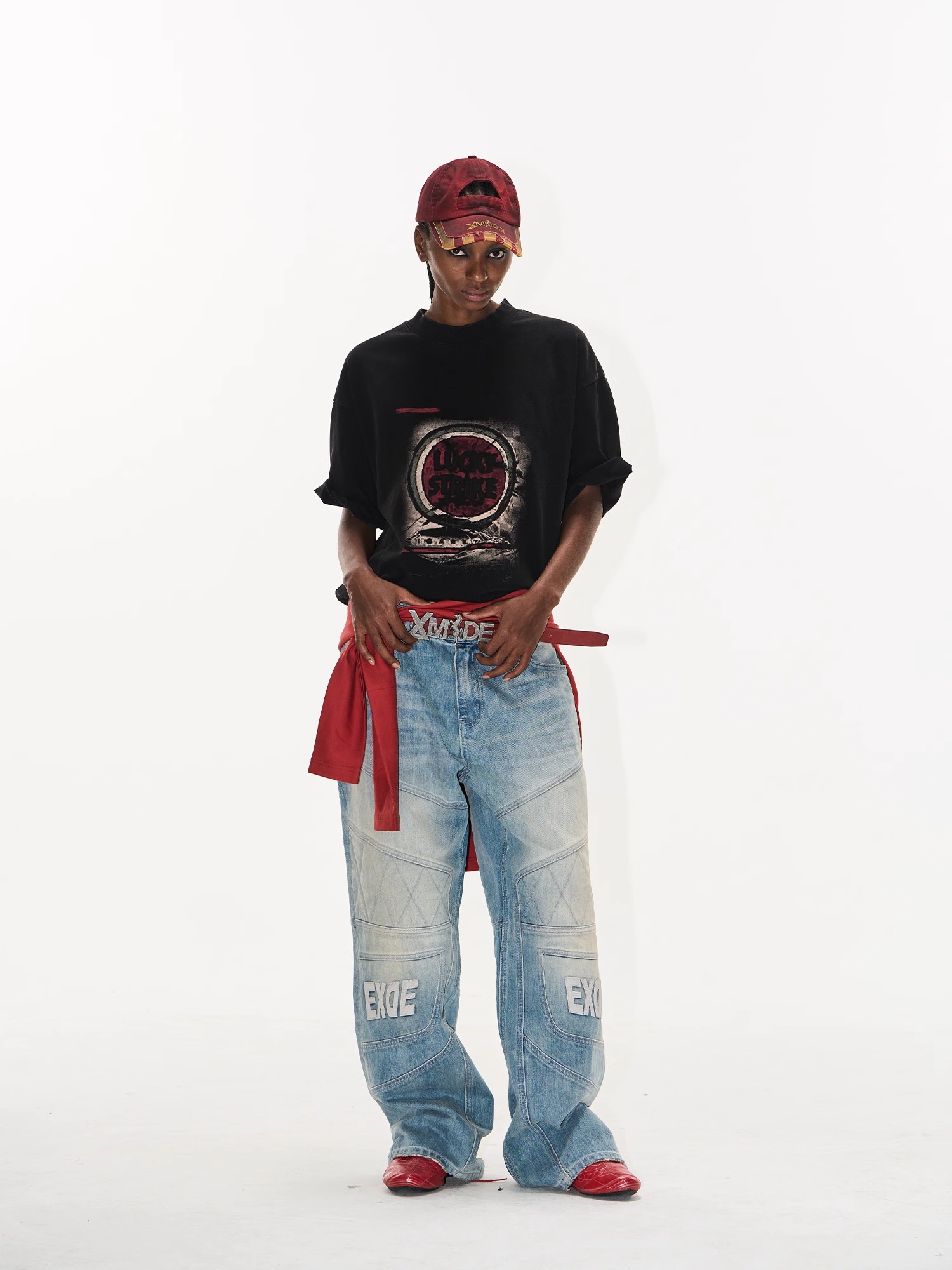 EXITMODE BY BLINDNOPLAN Washed "Cigarette Case" Print T-Shirt