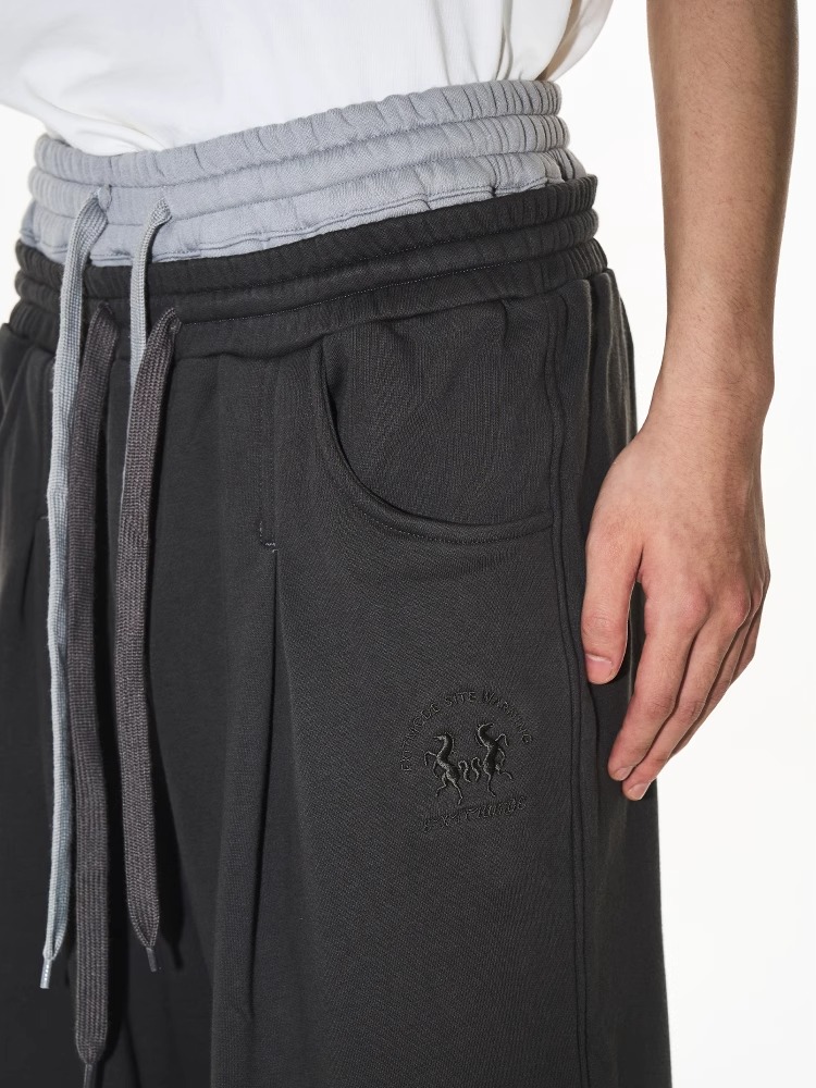 EXITMODE BY BLINDNOPLAN Double-Waist Pleated Sweatpants