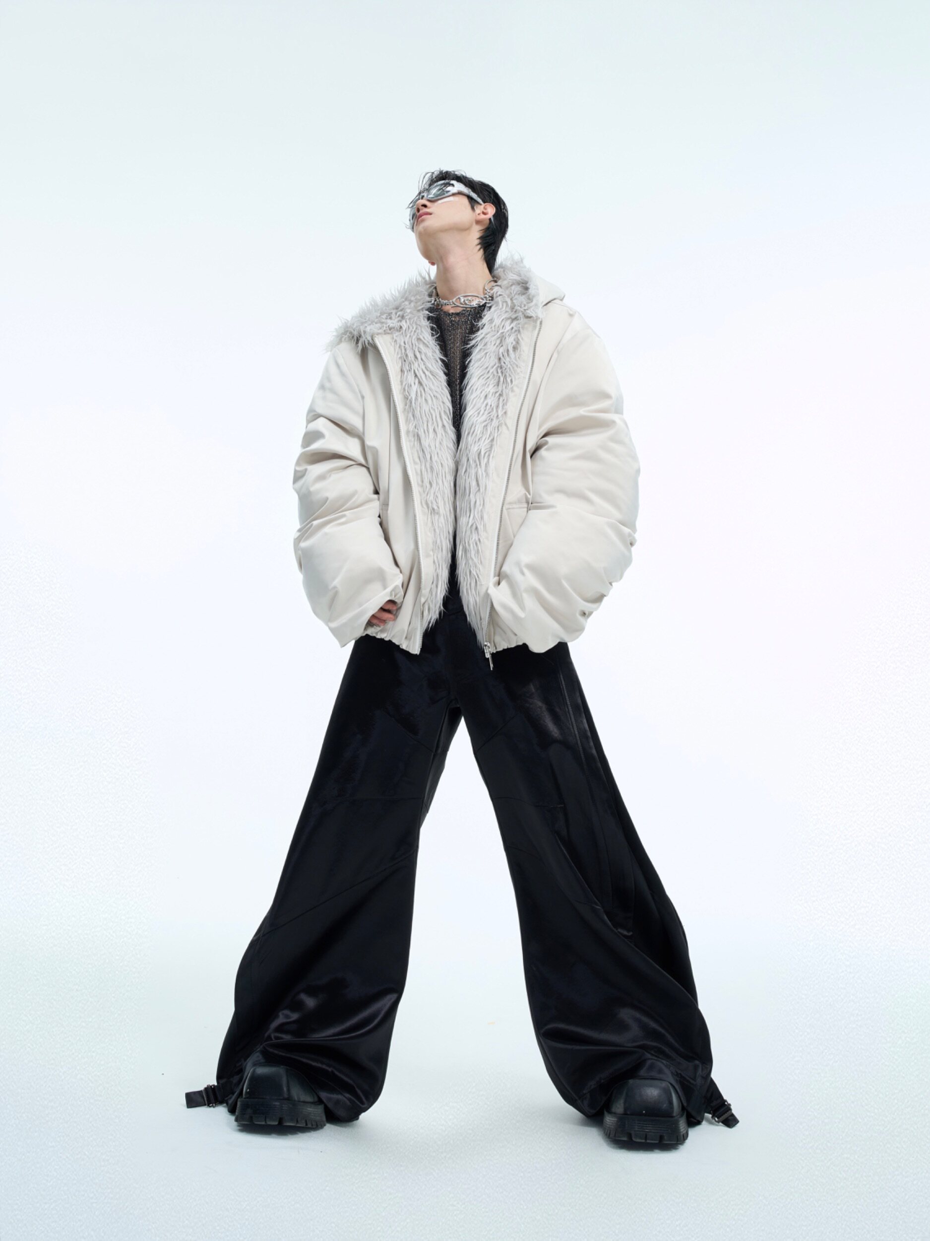 Plush Patchwork Hooded Quilted Jacket
