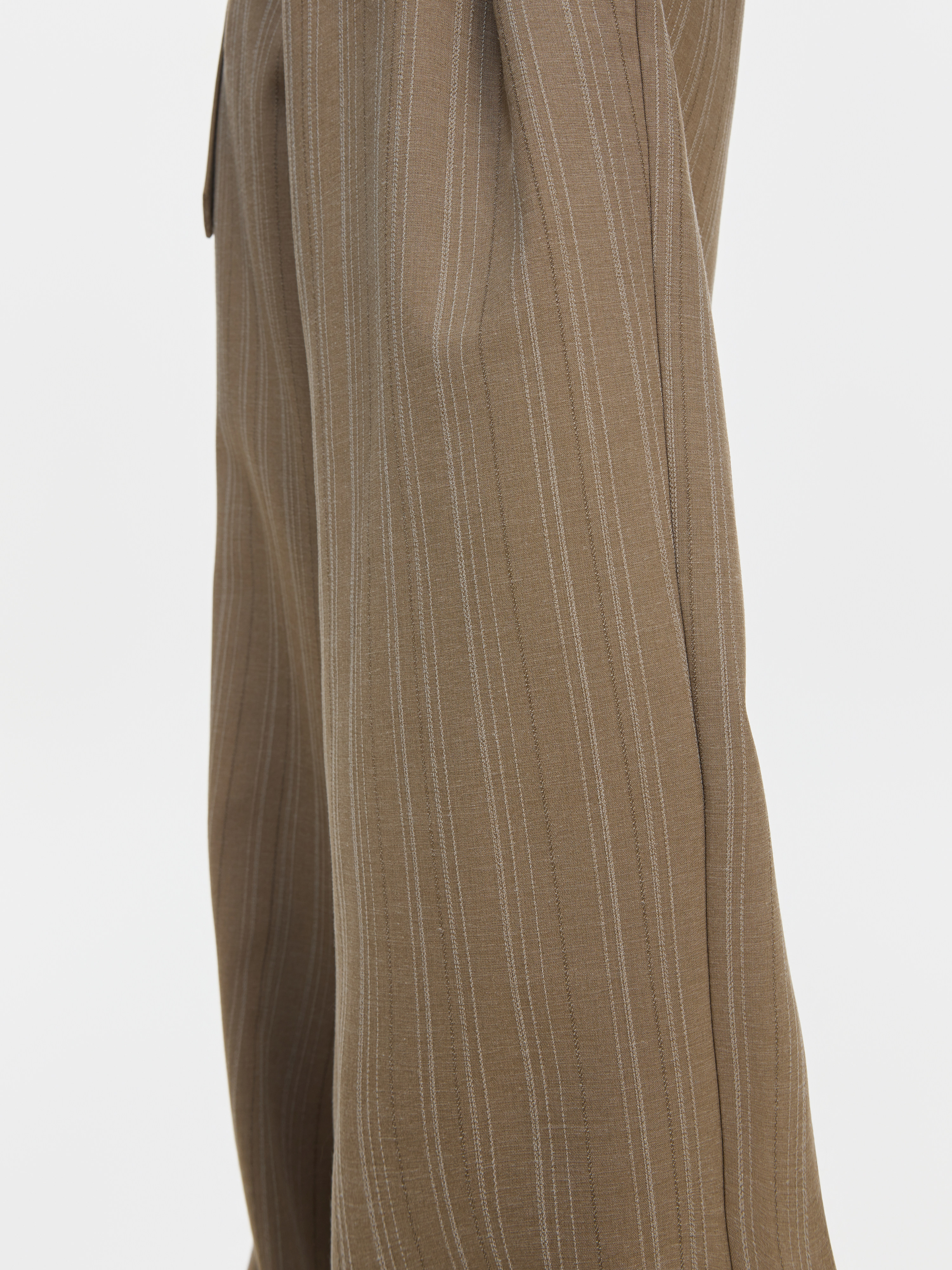 Vintage Pleated Stripe High-Waist Trousers