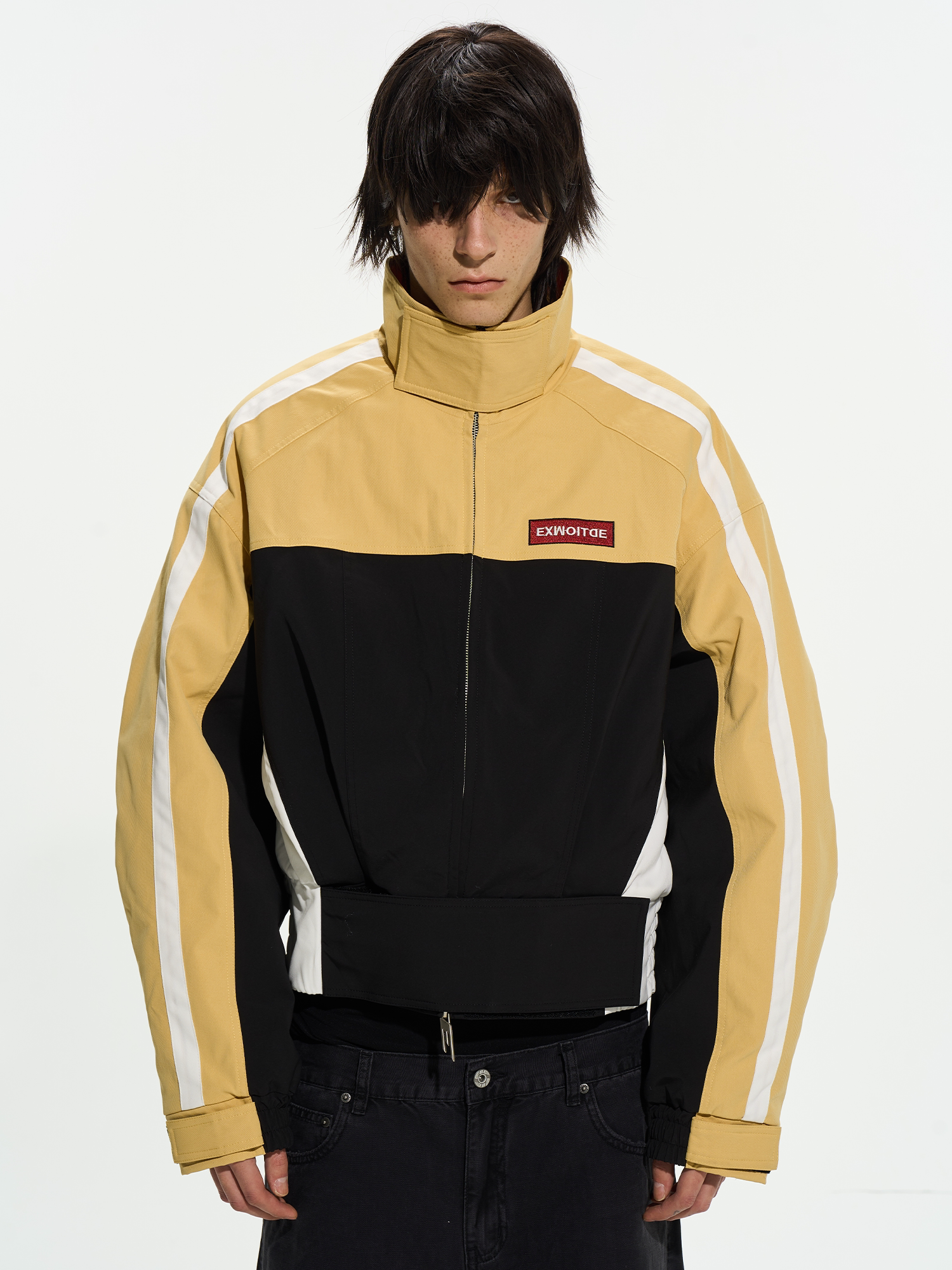 Color-Block Oversized Sport Cotton Jacket