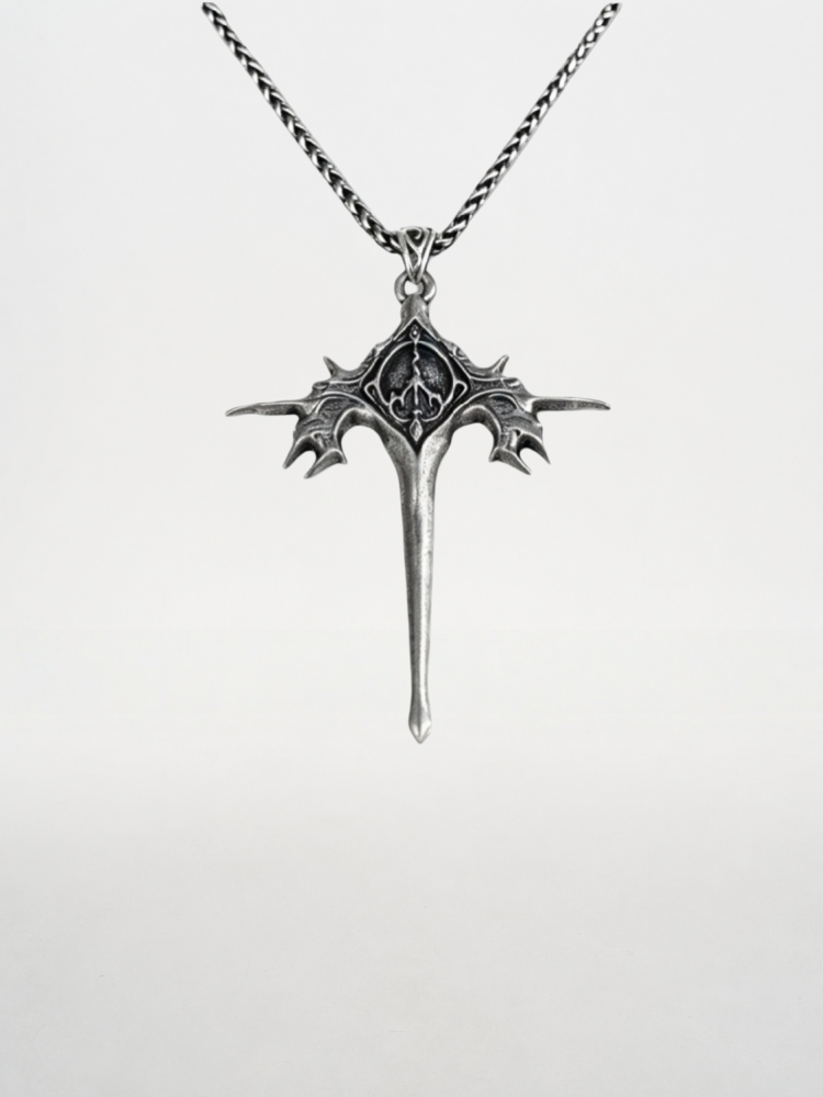 「Sacred Oath Vow」Anti-War Thorn Vintage Distressed Cross Pendant