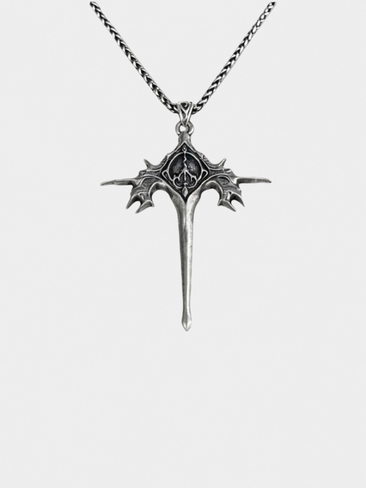 「Sacred Oath Vow」Anti-War Thorn Vintage Distressed Cross Pendant