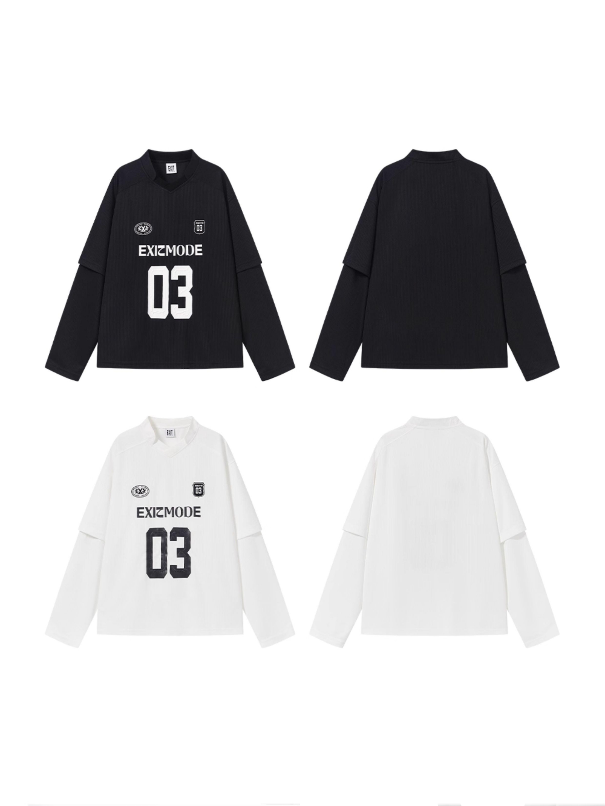 EXITMODE BY BLINDNOPLAN Retro Layered Striped Jersey T-Shirt