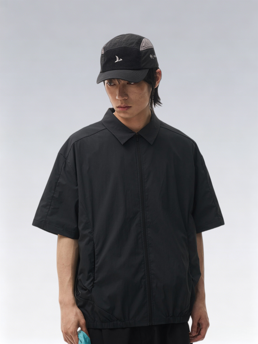 Check-Texture Quick-Dry Short Sleeve Shirt