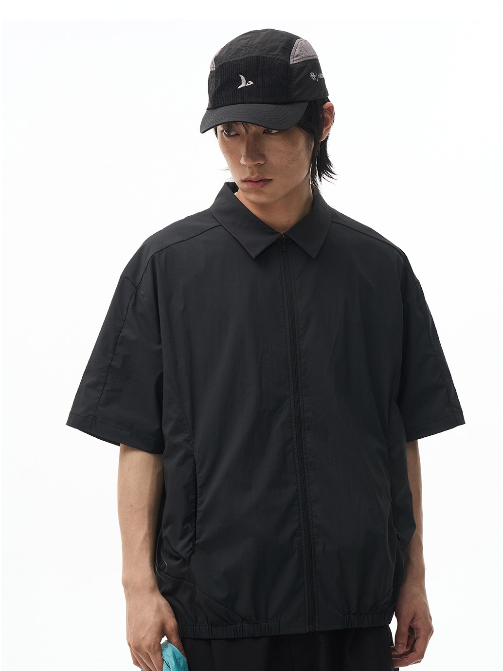 Check-Texture Quick-Dry Short Sleeve Shirt