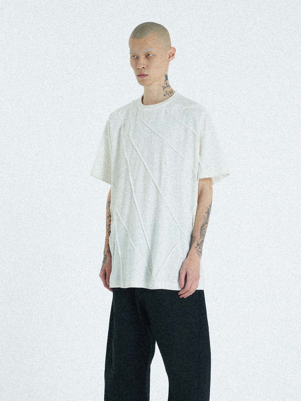 Pleated Dyed Short Sleeve T-Shirt