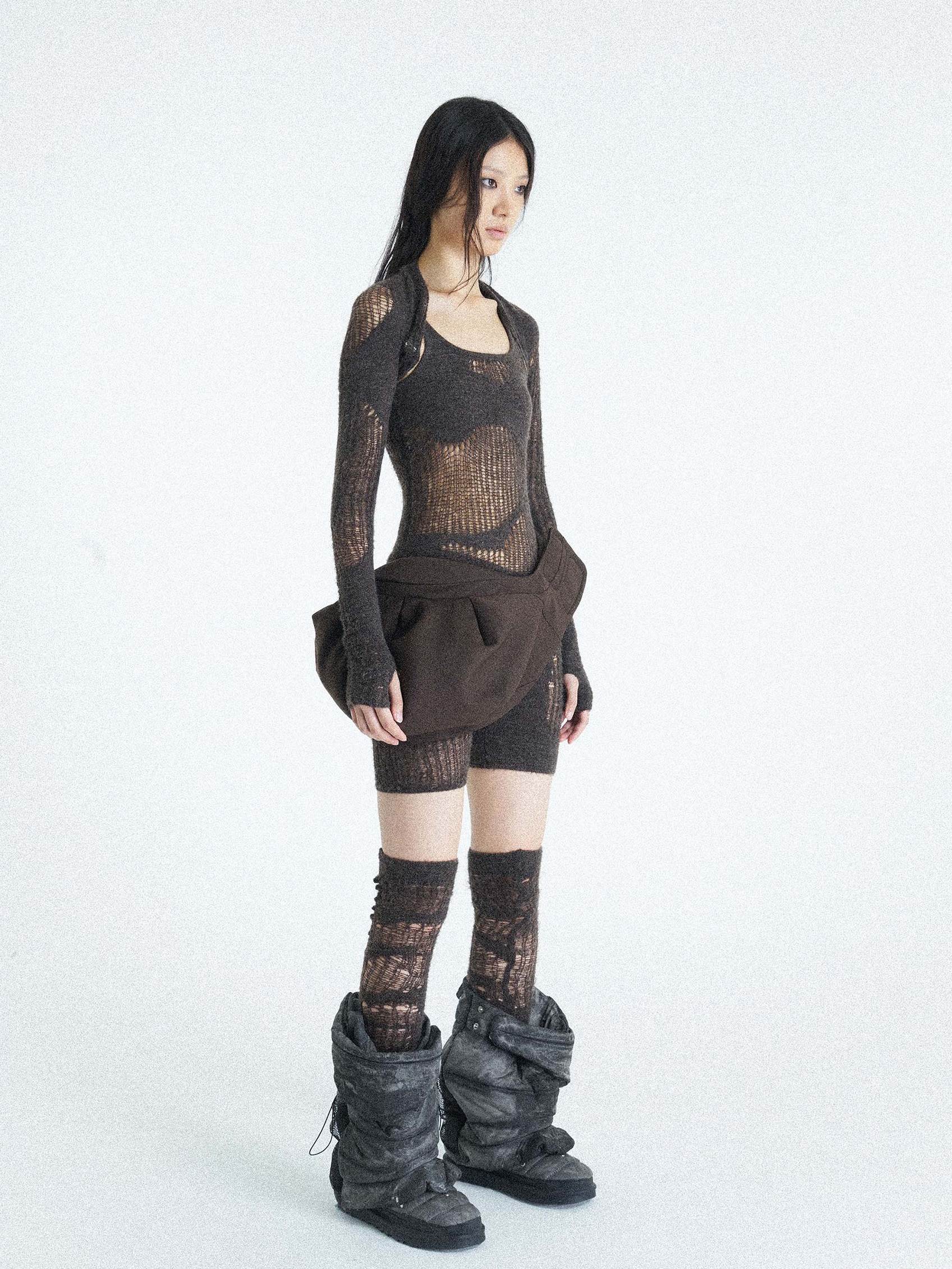 Topographic Pattern Knit Top