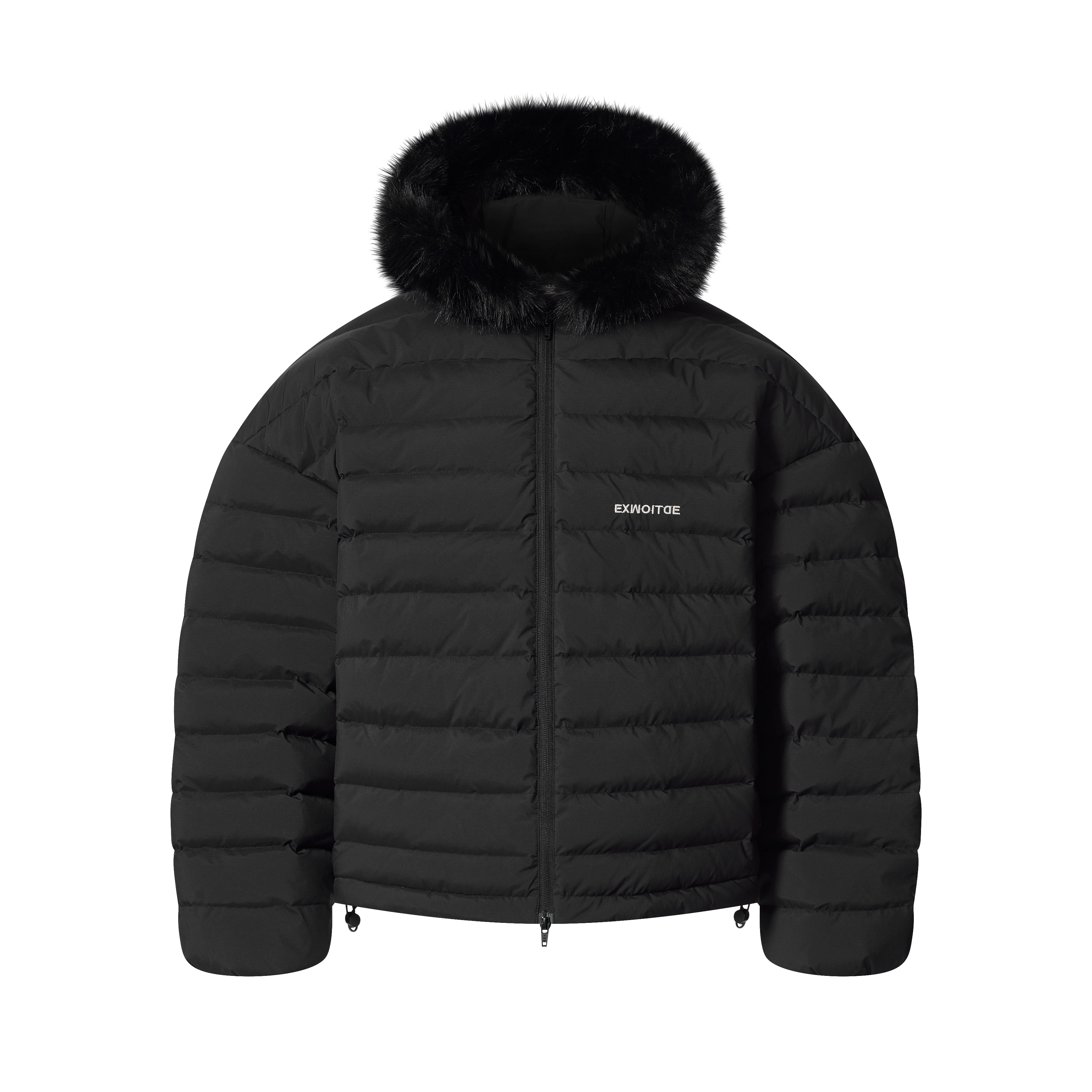 Quilted Oversized Detachable Fur Collar Puffer
