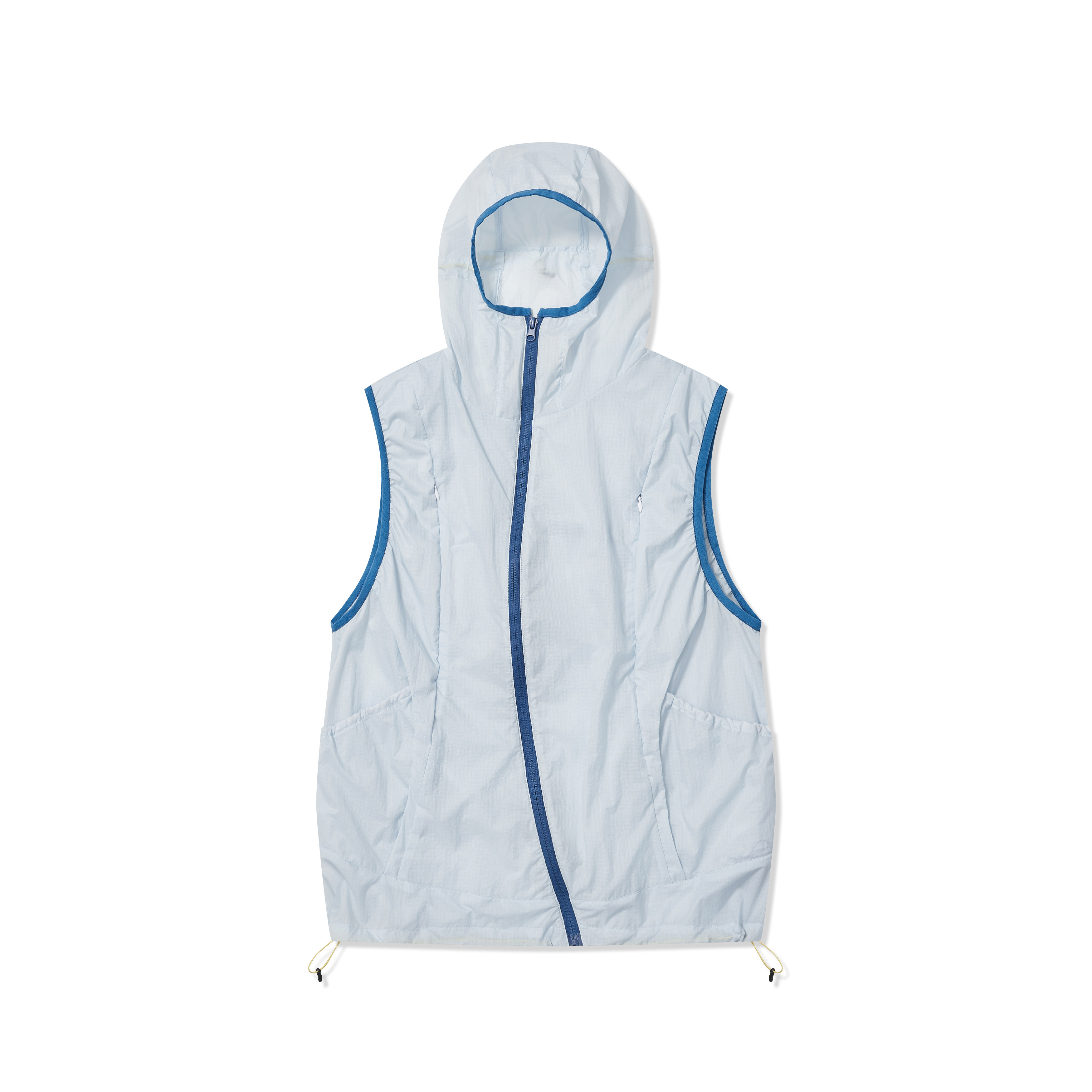 Ripstop Asymmetric Placket Sun-Protective Hooded Vest