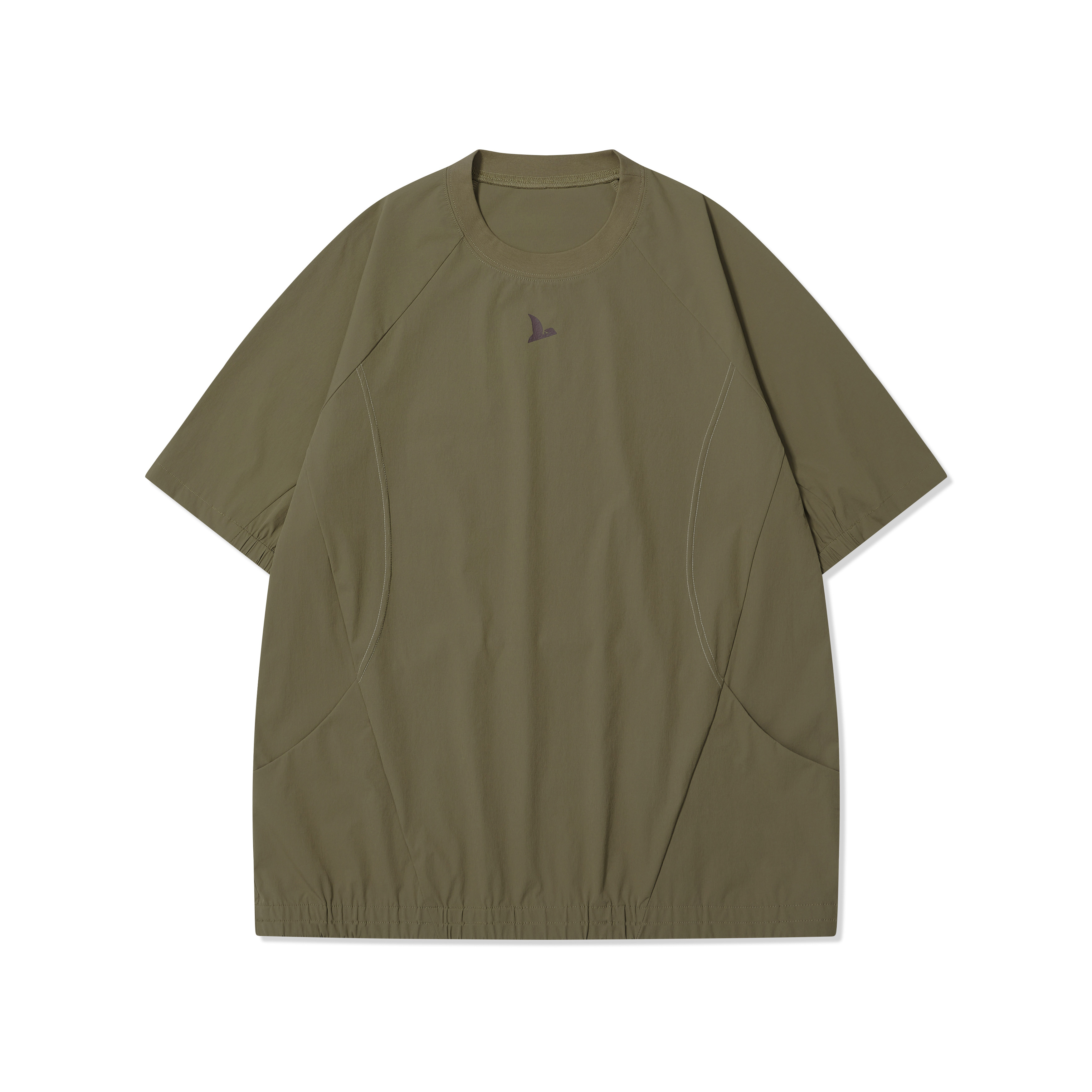 Topstitched Functional Short Sleeve
