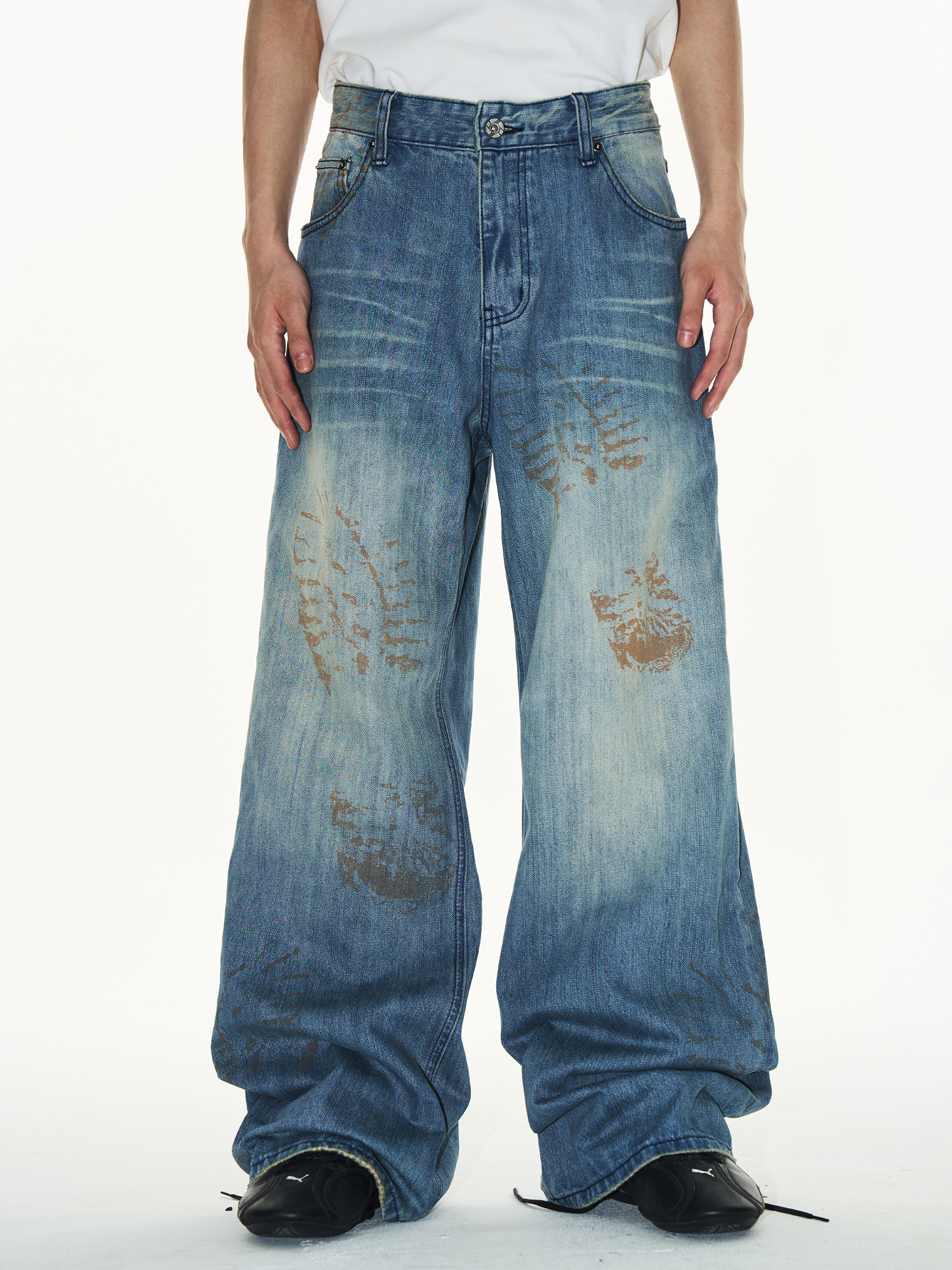 EXITMODE BY BLINDNOPLAN Footprint Washed Blue Jeans