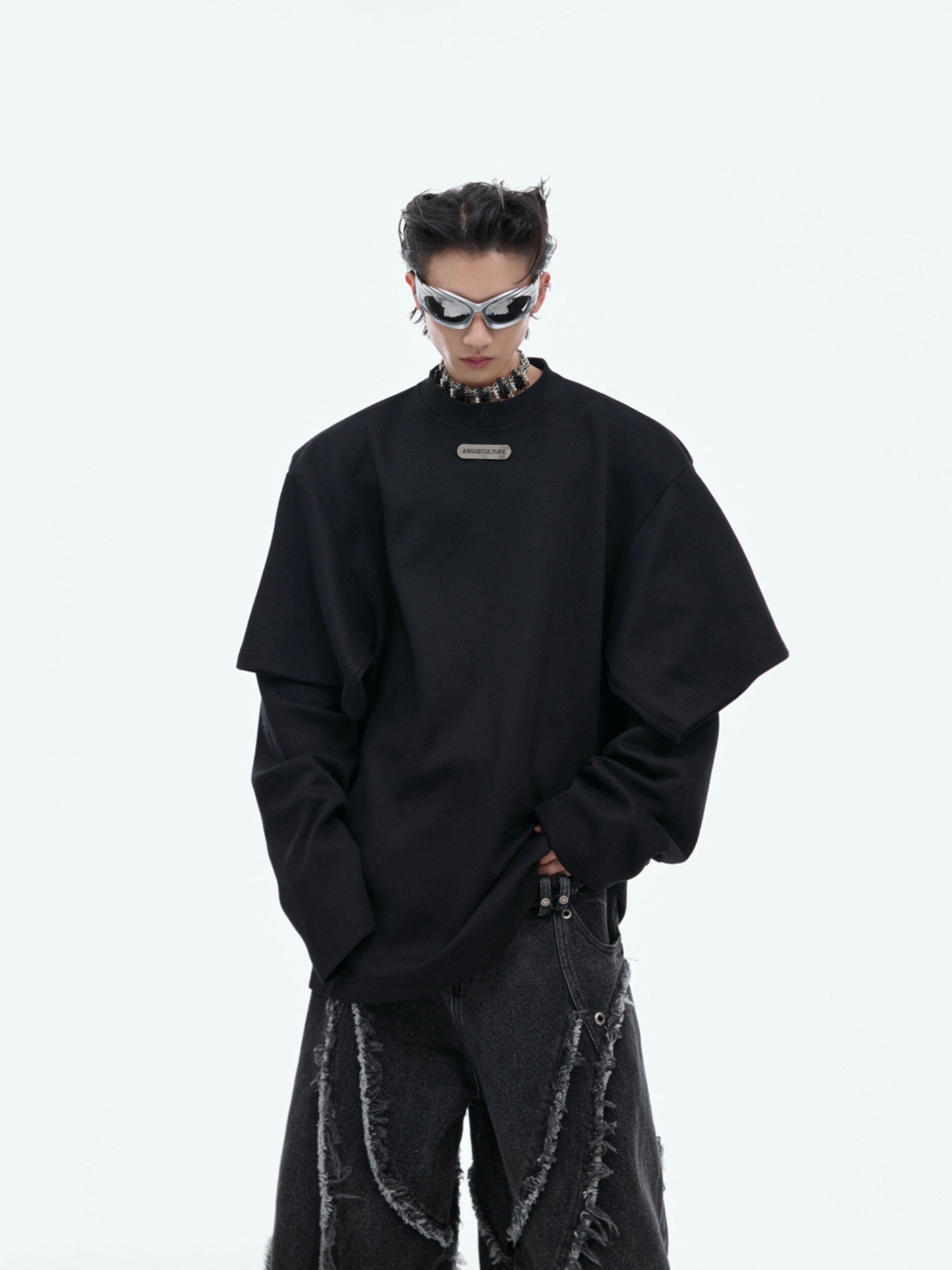 Deconstructed Color-Block Patchwork Sweatshirts