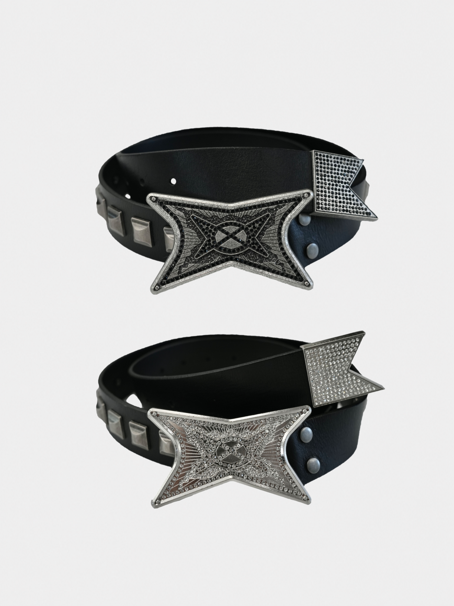「Drill Star Remains」Star-Inlaid Full-Grain Leather Belt