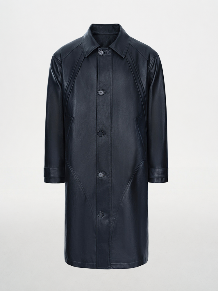 Nocturnal Leather Trench Coat