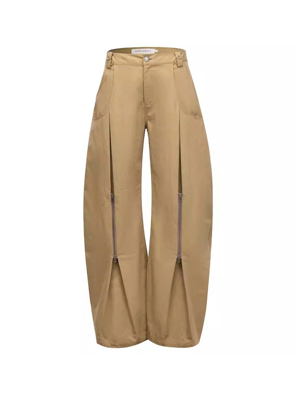 Khaki Pleated Casual Pants